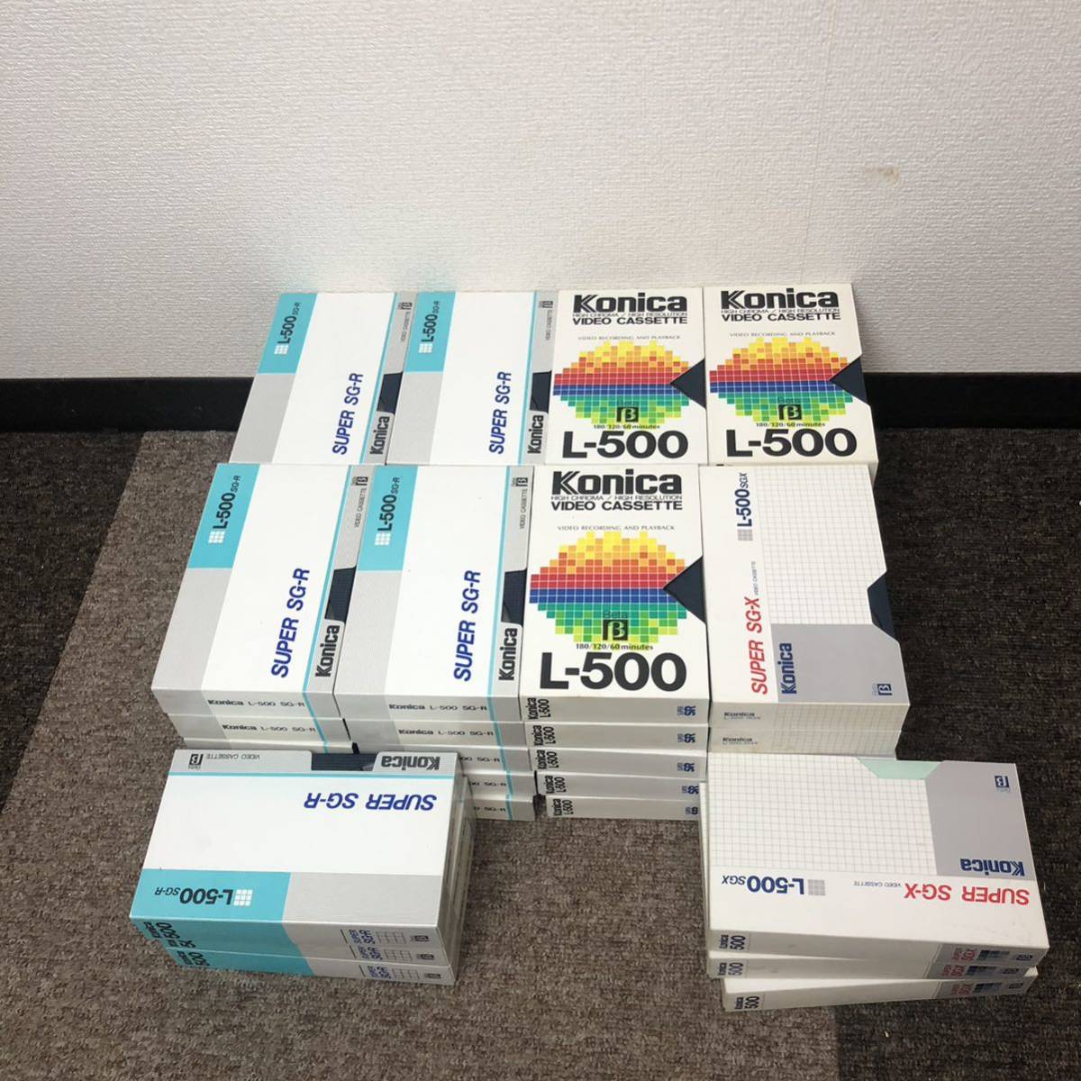 【使用済46本】ビデオカセットテープ ベータ Konica コニカ L-500 SUPER SG-R & L-500 SUPER SG-X & L-500 SUPER SG-SR 希少 レア_画像1