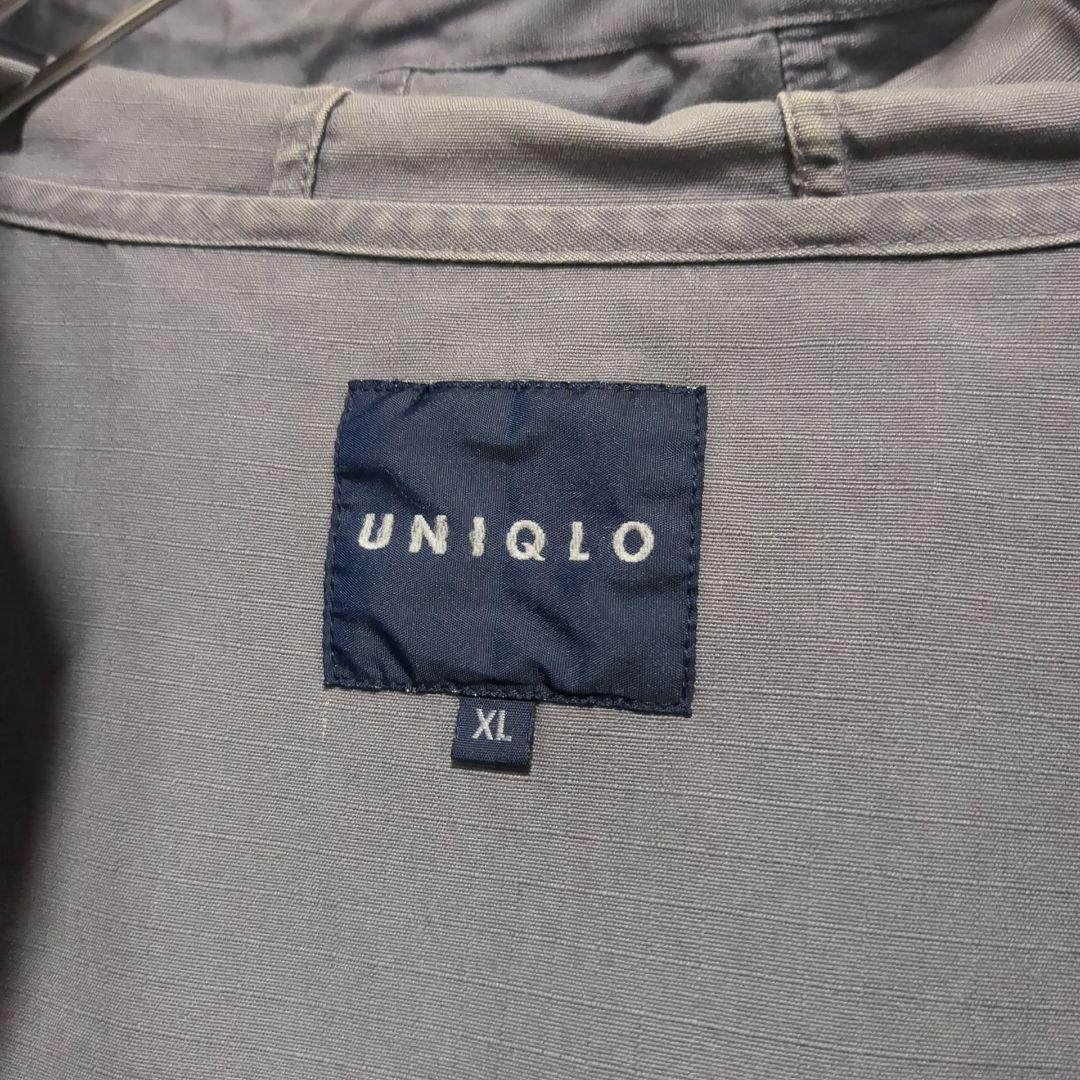 UNIQLO 無地フード付きベスト グレー メンズXL f2の画像6