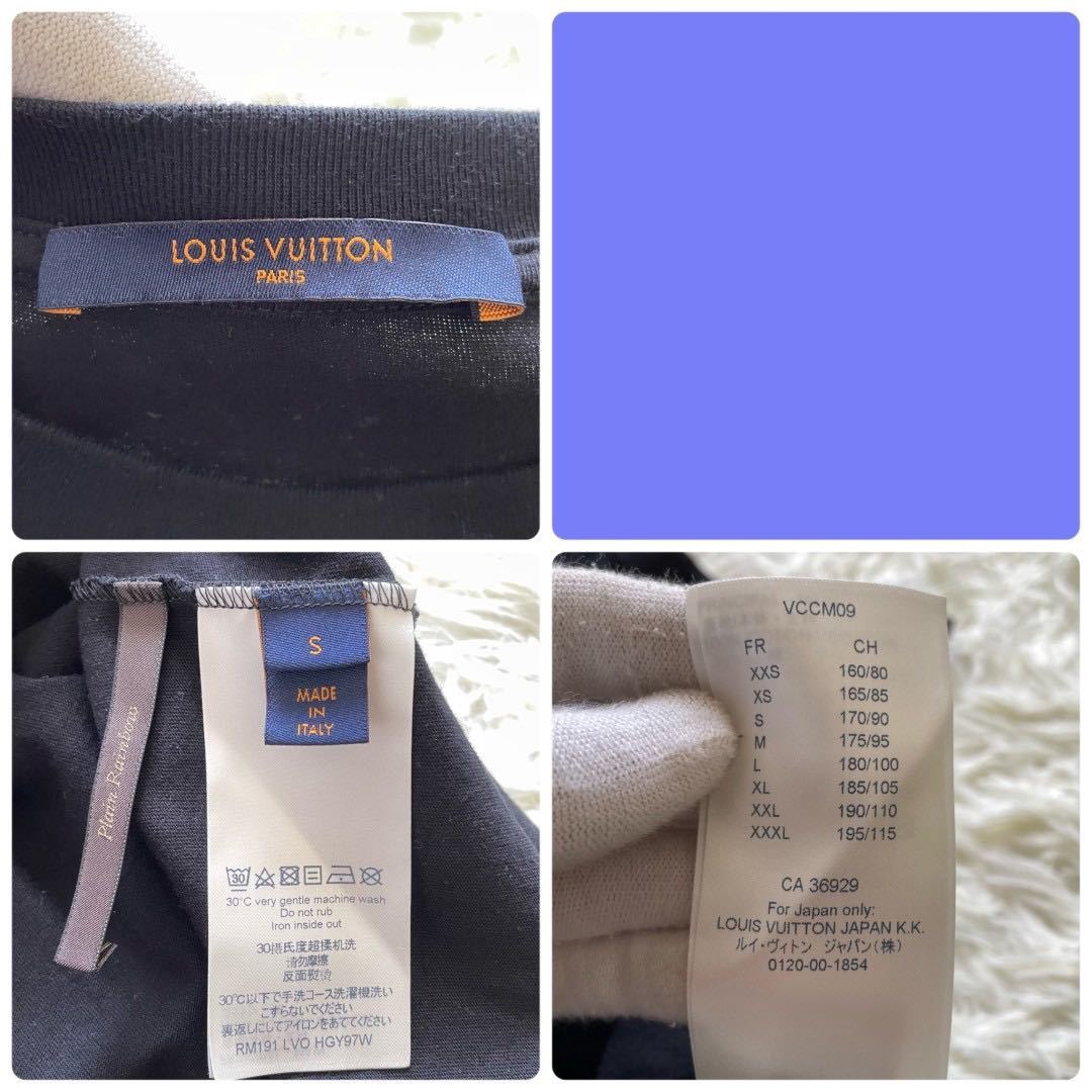 【希少 美品】ルイヴィトン Tシャツ 半袖 ヴァージルアブロー 黒 Mサイズ位 LOUIS VUITTON 19SS LV ロゴ RM191 LVO HGY97Wの画像6