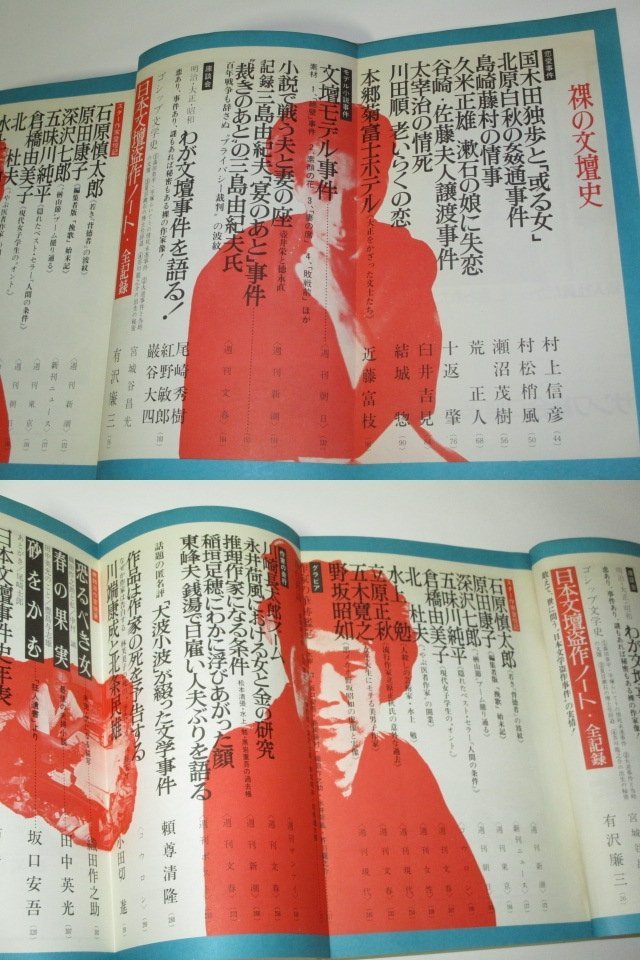 別冊新評 裸の文壇史 昭和48/ 恋愛事件 スター作家登壇記 盗作全記録 石原慎太郎 三島由紀夫 永井荷風 水上勉 五木寛之 野坂昭如 北杜夫 他_画像2