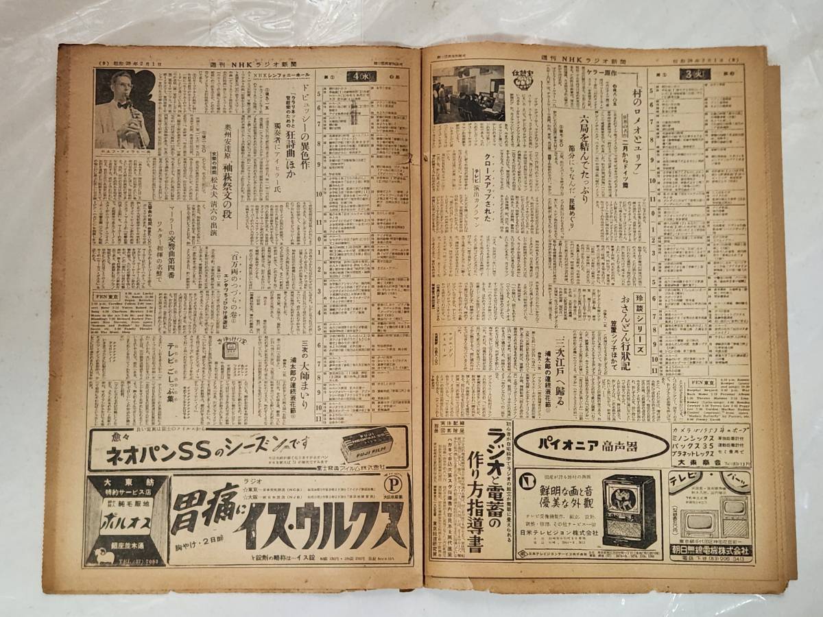 ５３ 昭和28年2月1日号 週刊NHKラジオ新聞 NHKテレビ誕生 越路吹雪 森繁久彌の画像5