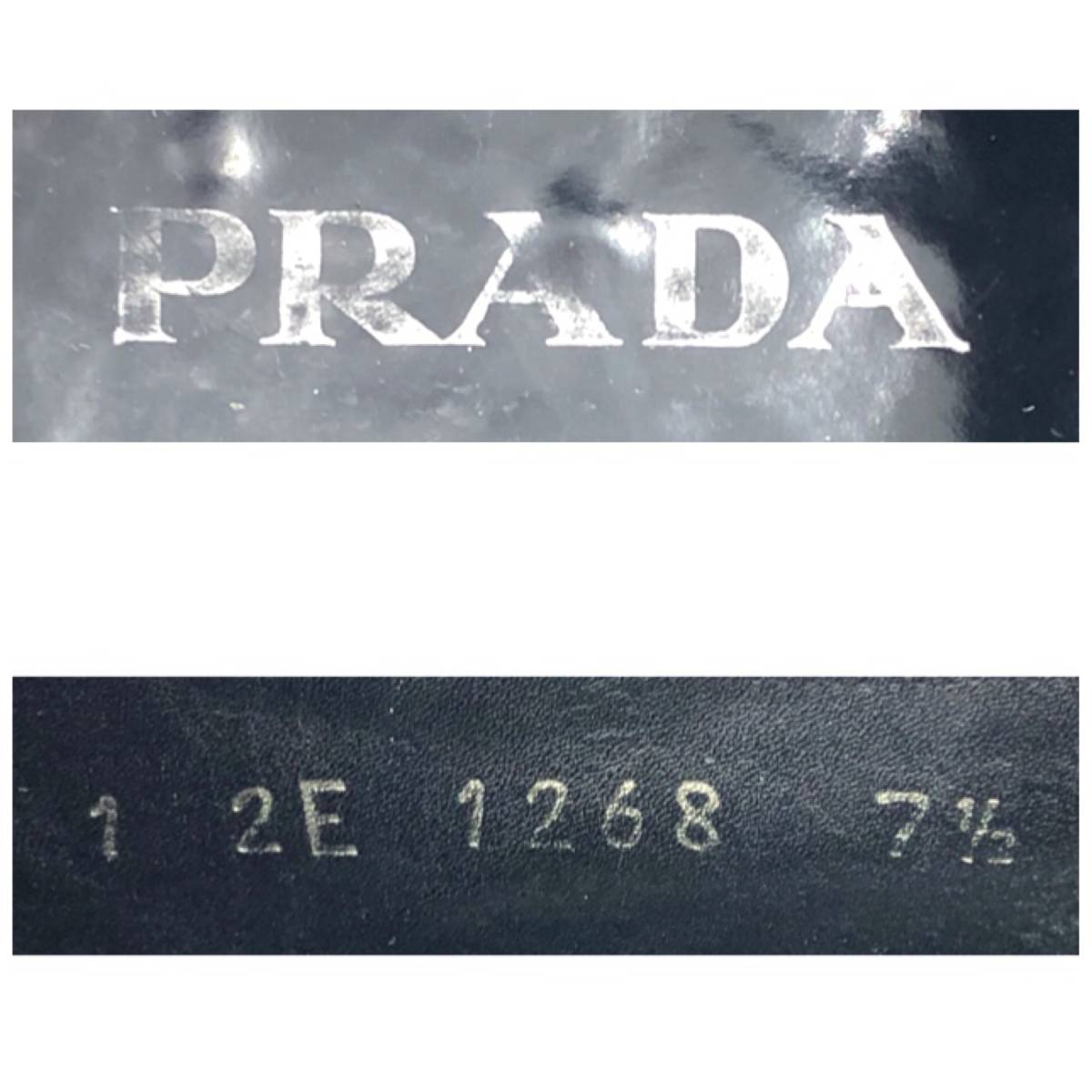 即決 PRADA プラダ 25.5cm 7.5EE 1268 メンズ レザーシューズ プレーントゥ 外羽根 黒 ブラック 革靴 皮靴 ビジネスシューズ
