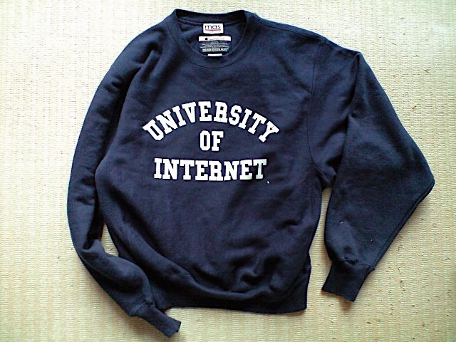 即決 別注品 USA企画品 12oz Champion PREMIUM REVERSE WEAVE スウェット ネイビー mas. UNIVERSITY OF INTERNET インターネット大学 INU_画像3