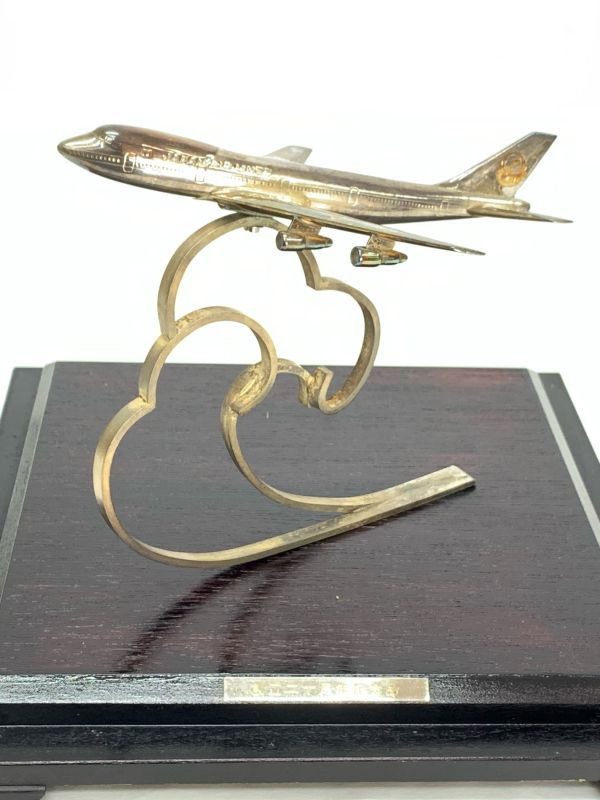 旧家蔵出 刻印有 WAKO SILVER刻印 JAL日本航空記念品 銀製 飛行機 置物 本体のみ89.0g 置物 オブジェ 金属工芸 SILVER シルバー/模型_画像2