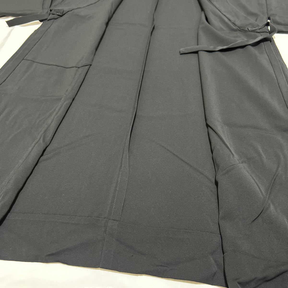 美品 日蓮宗【改良服】黒 合用 化繊 法衣 法要 葬儀 仏具 僧侶 装束 着物 袈裟 _画像6