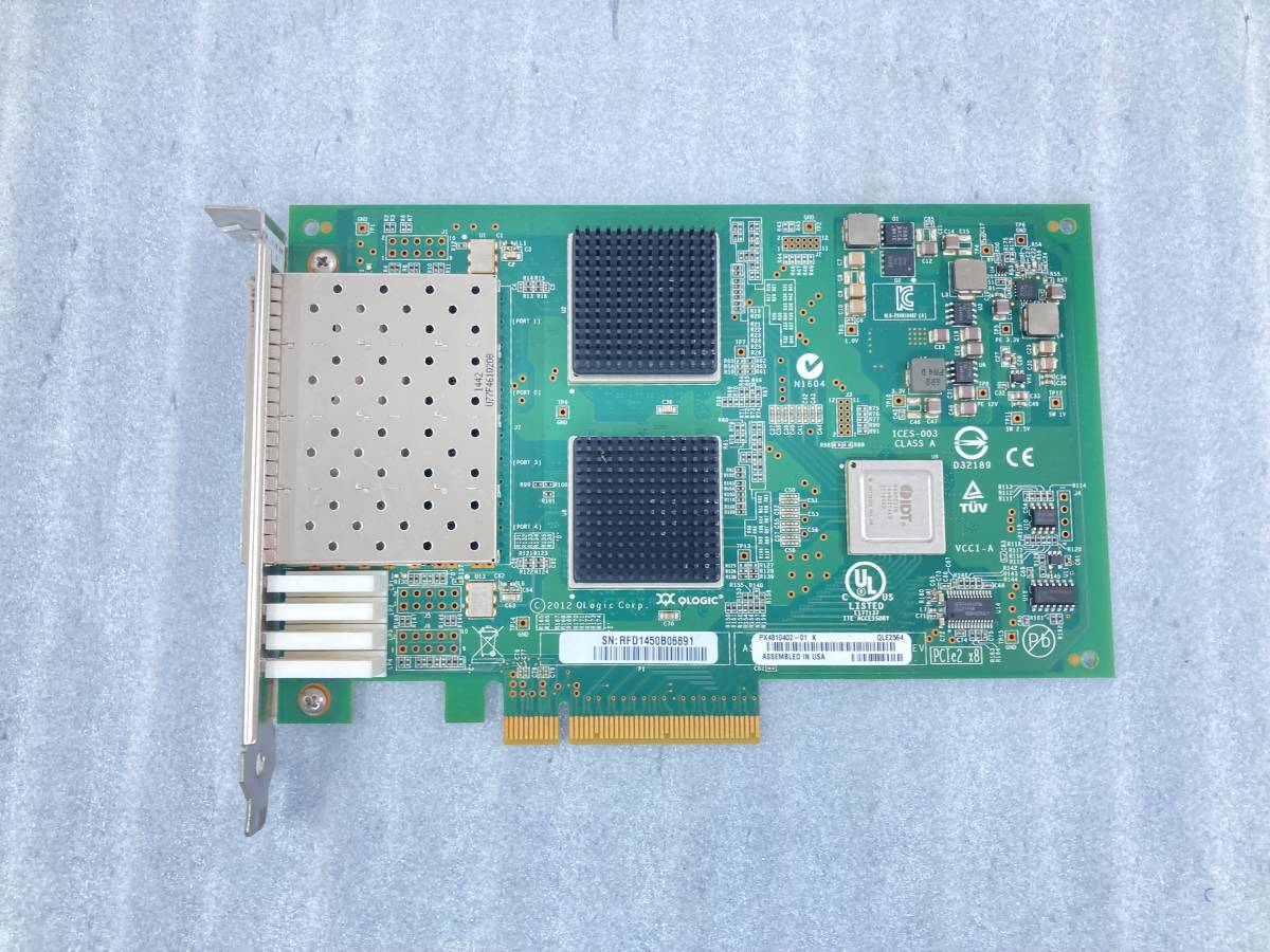 1個在庫あり　★QLOGIC QLE2564 Fibre Channel 8Gbps Quad HBA/PCI-Ex8　PX4810402-01★ 動作品_画像1