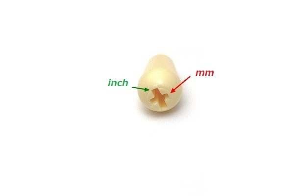 ストラトレバースイッチノブ　ミリ/インチ共用　アイボリー_画像2