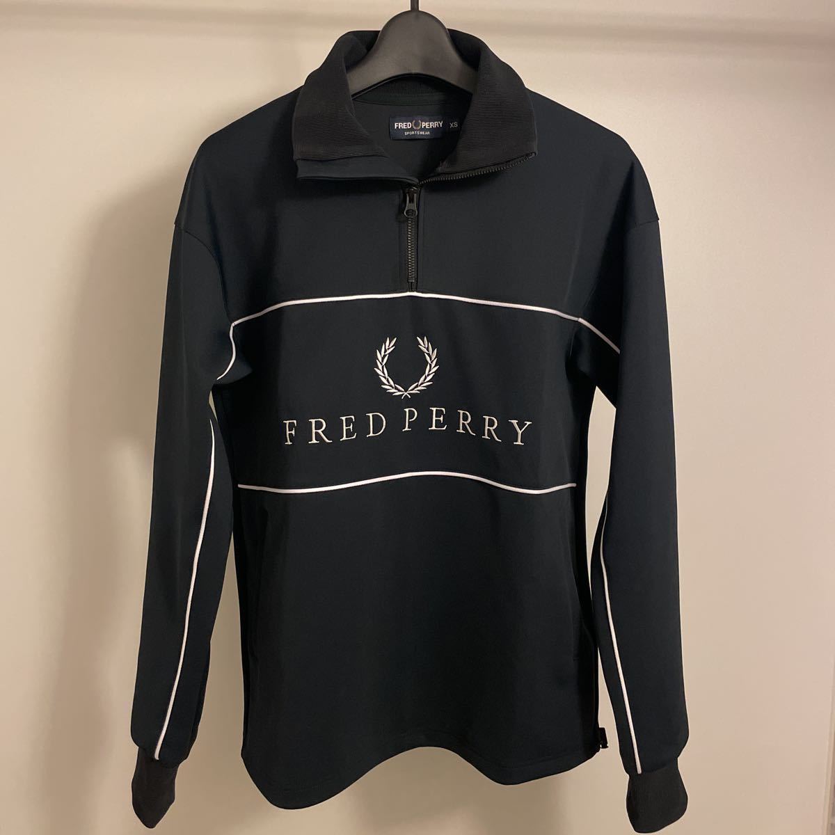 フレッドペリー FRED PERRY ハーフジップ トラックジャケット ジャージ ゴルフウェア ブラック XS 長袖ハイネックシャツ プルオーバー_画像7