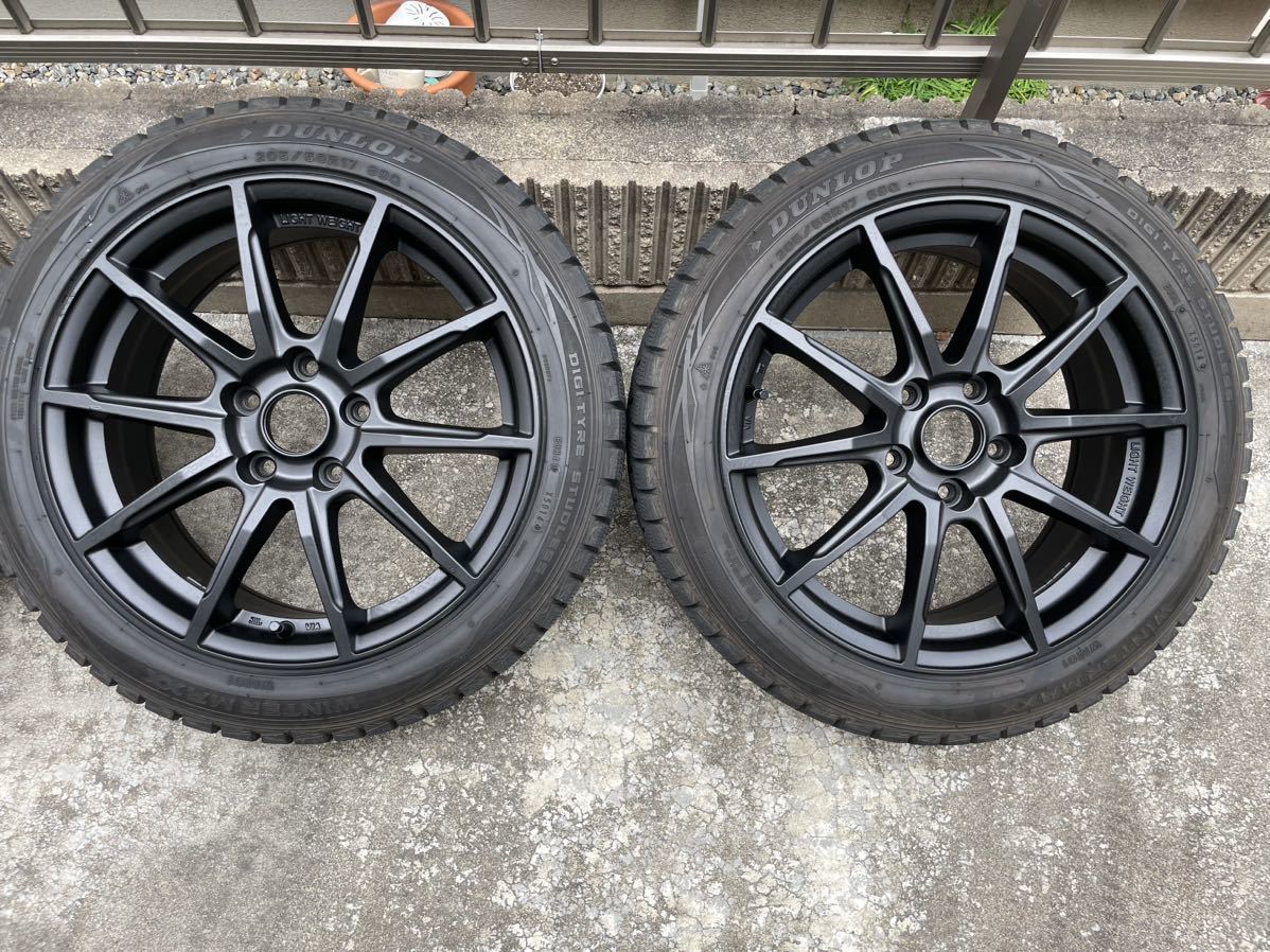 A-TECH シュナイダー　DR01　17×7J +48 114.3-5 ダンロップ　ウィンターマックス　2014年製　スタッドレス マッドブラック　205 50R17_画像2