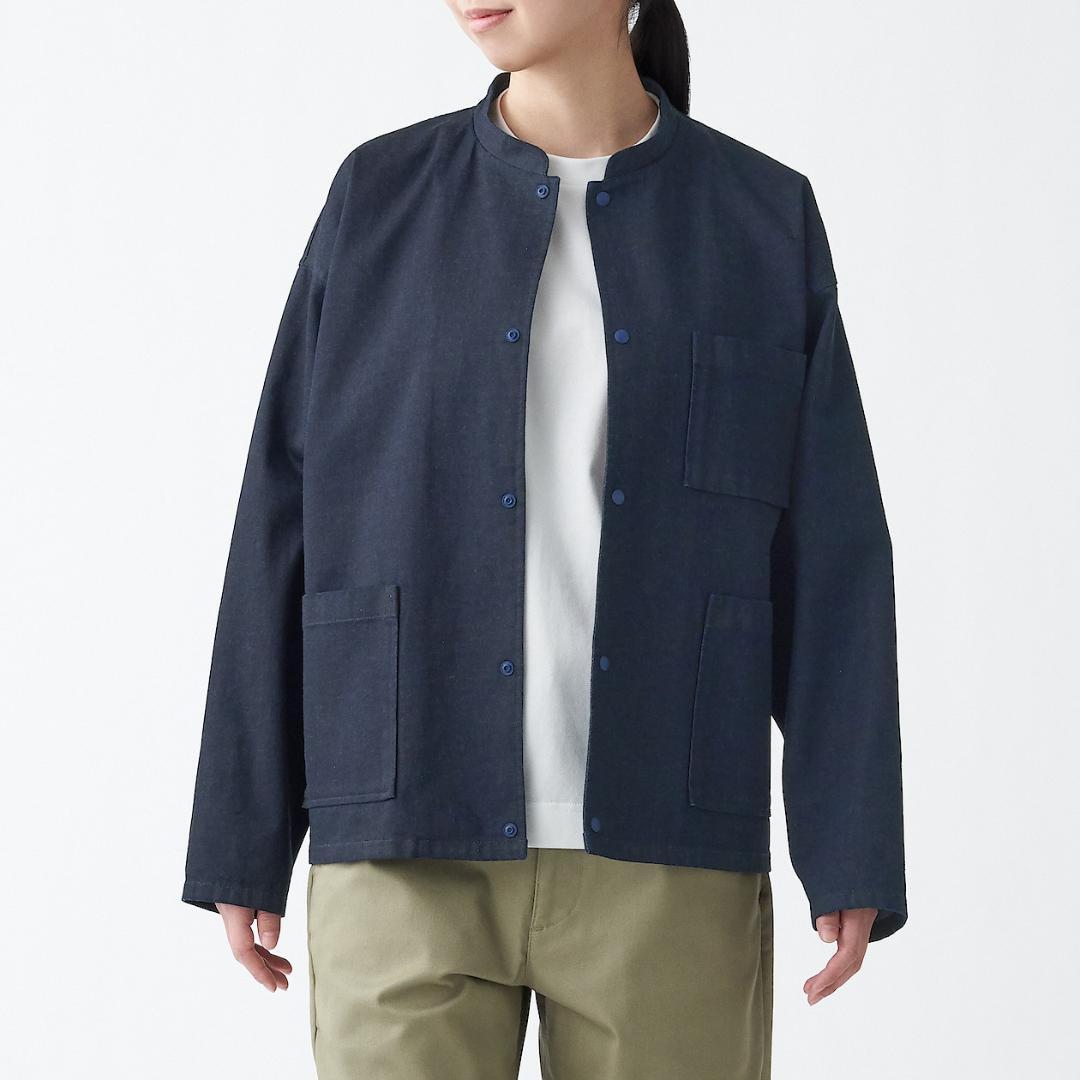 MUJI Labo デニム スタンドカラー ジャケット / L-XL サイズ 無印良品 男女兼用 尾花大輔 ブルゾン Gジャン クンフー チャイナ ジャケット_画像3