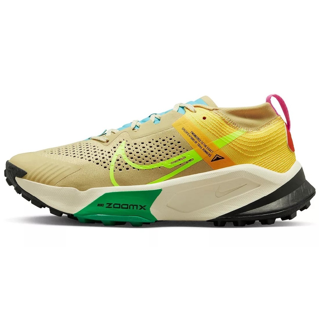 ☆NIKE ZOOMX ZEGAMA TRAIL 薄ベージュ/黄/薄青/蛍光黄/緑/ピンク 27.0cm ナイキ ズームX ゼガマ トレイル DH0623-700の画像3