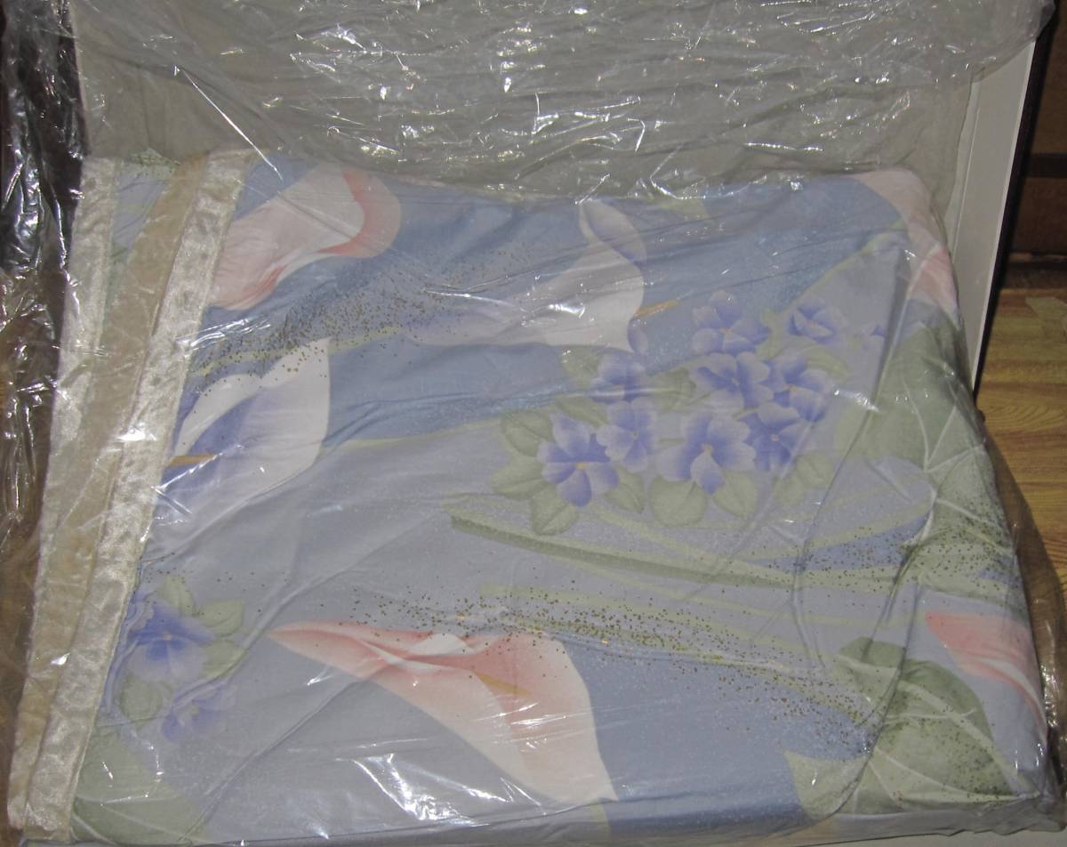 [未使用]遠赤外線セラミックス 活性綿 掛けカバー 155×215cm ブルー系花柄 ケース付き 天然セラミック オーヤパイル株式会社 日本製の画像7