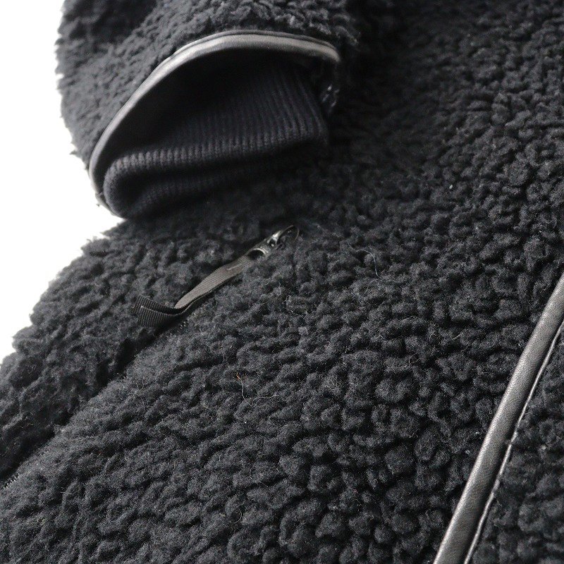  высокий kHYKE кожа трубчатая обводка no color флис пальто / черный перо ткань боа ворсистый FAUX SHEARLING [2400013735698]