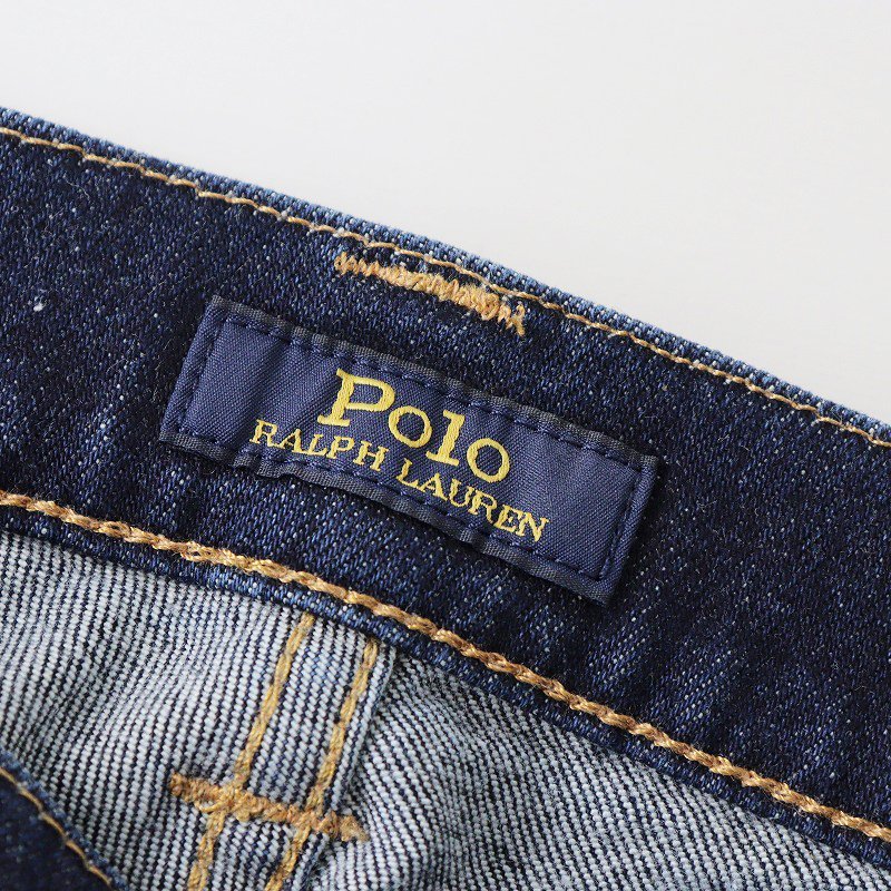  Polo Ralph Lauren POLO RALPH LAUREN CHRYSTIE KICK FLARE CROP Denim pants 26/ navy embroidery cropped pants [2400013755993]