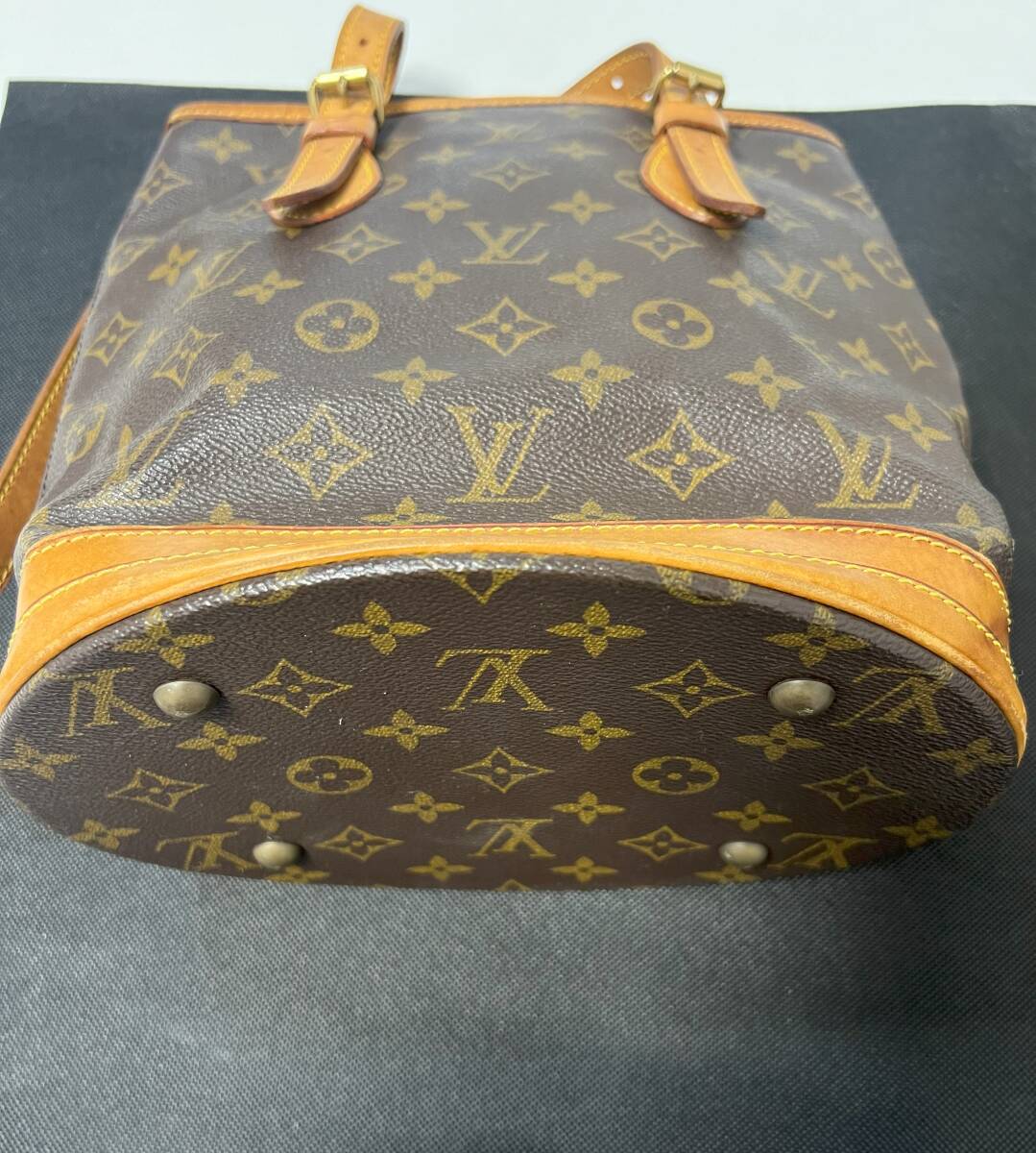 LOUIS VUITTON ルイ ヴィトン モノグラム M42238 プチバケット ショルダー トート バッグ ブラウン レディース バケットPM_画像9