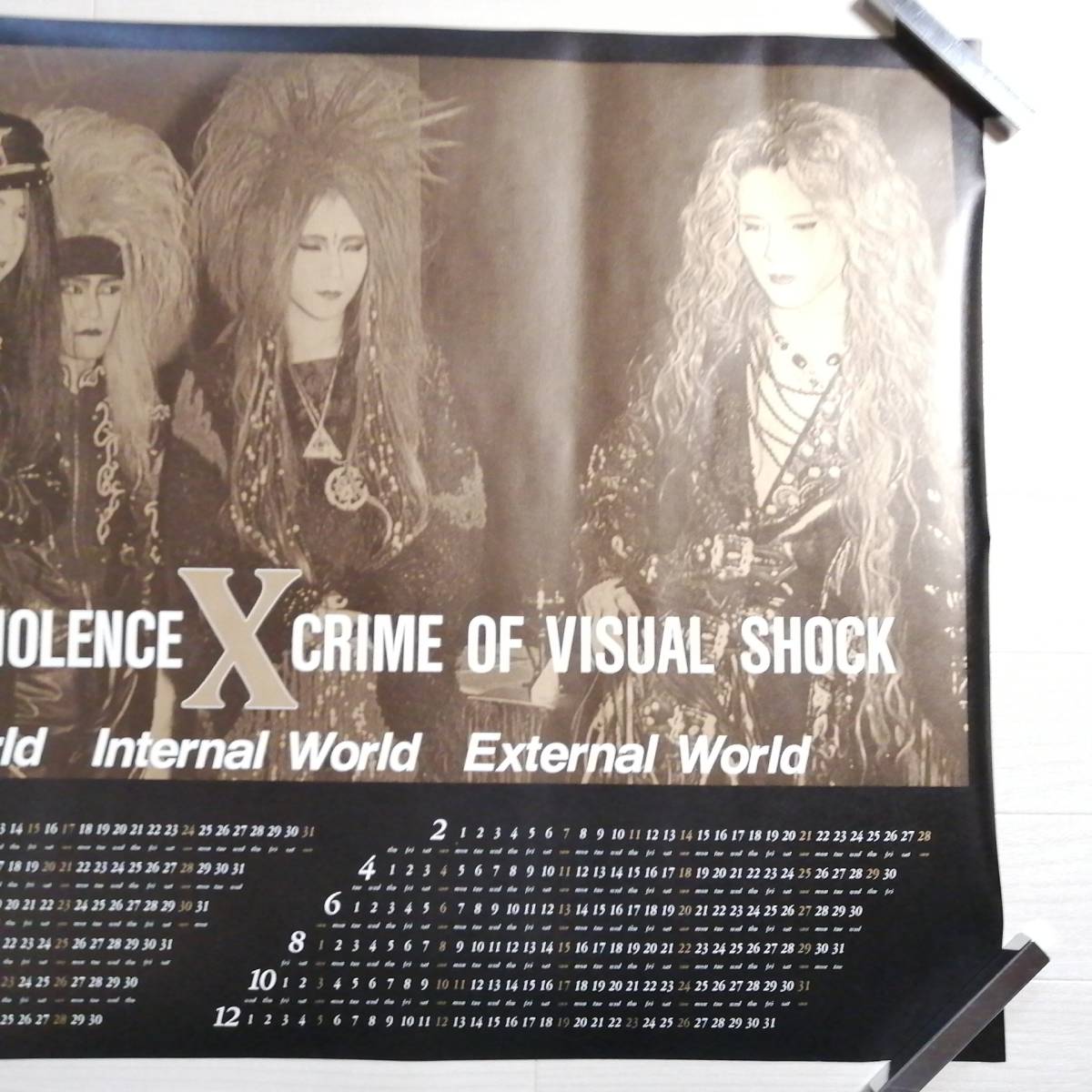 X JAPAN V① 1993 ポスター PSYCHEDELIC VIOLENCE CRIME OF VISUAL SHOCK 美品 グッズ hide yoshiki_画像3