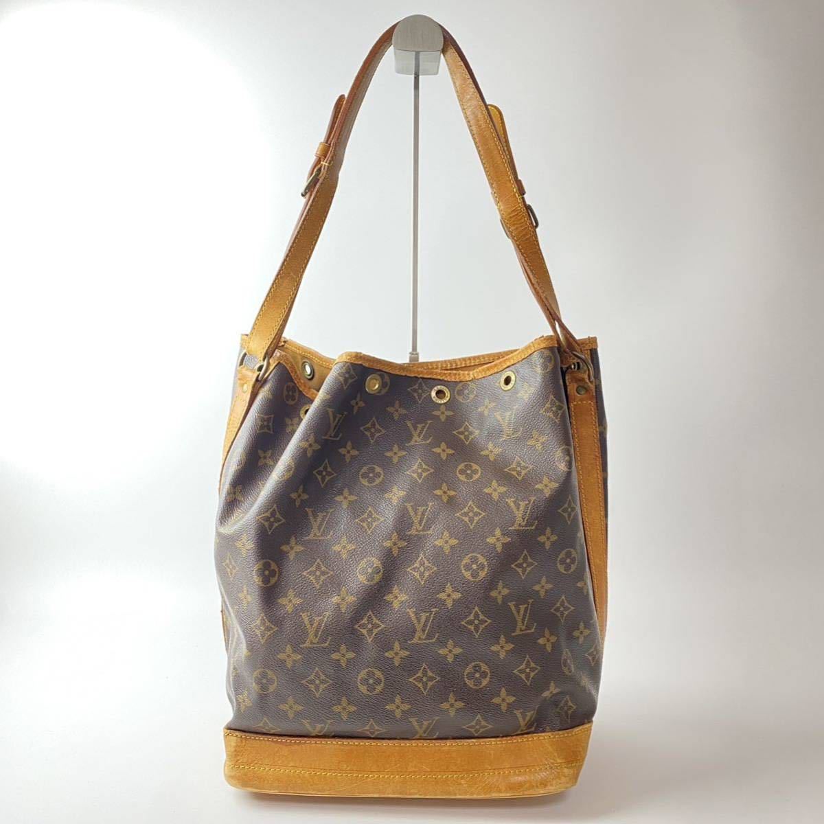 1円 ルイヴィトン LOUIS VUITTON モノグラム Monogram 巾着 レザー ノエ ショルダーバッグ _画像1