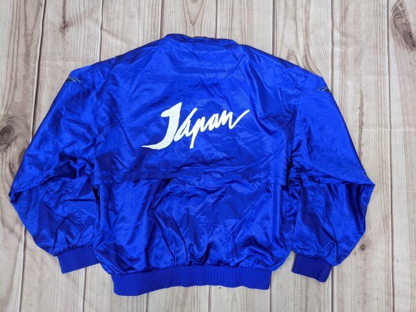 17．オリンピック ロゴ アシックス 90s 日本製 JAPAN プリント ナイロン ジャージ トラック ジャケット ジャンパー Y2K メンズXO 青x905_画像3