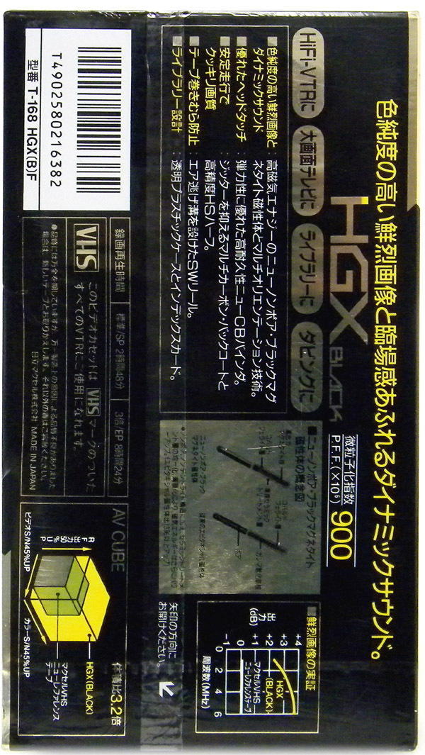 【未使用品】 ビデオテープ / VHS HGX BLACK MAGNETITE 168 【３本セット】の画像5