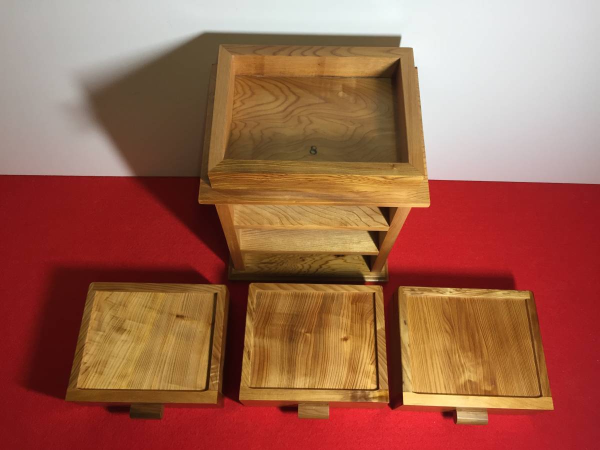 36 3 step case . tree shop . Japanese cedar handicraft interior furniture World Heritage 