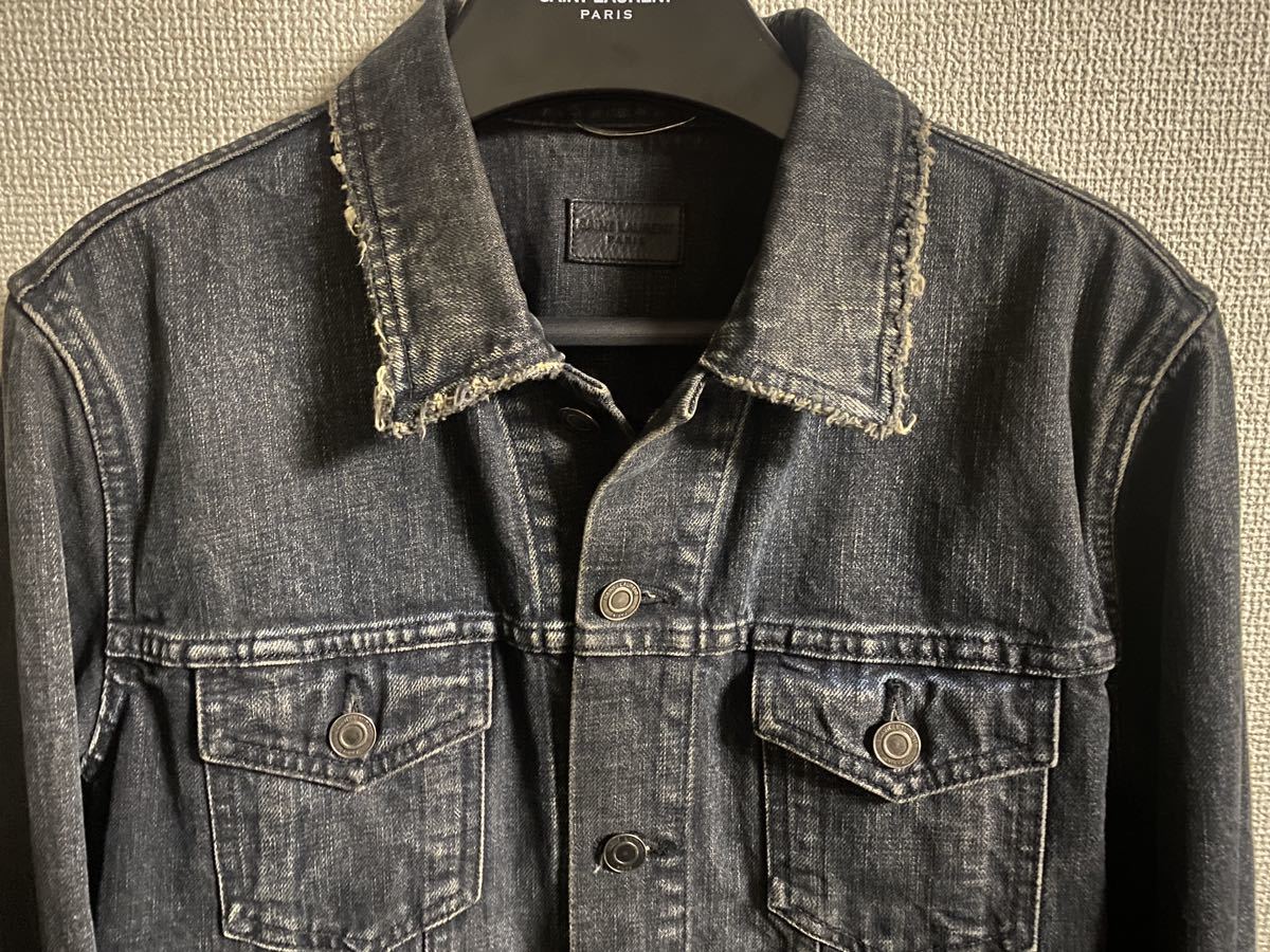 13ss サンローランパリ ブラックデニムジャケット M エディスリマン初期 saint laurent paris by hedi slimane denim jacket_画像3