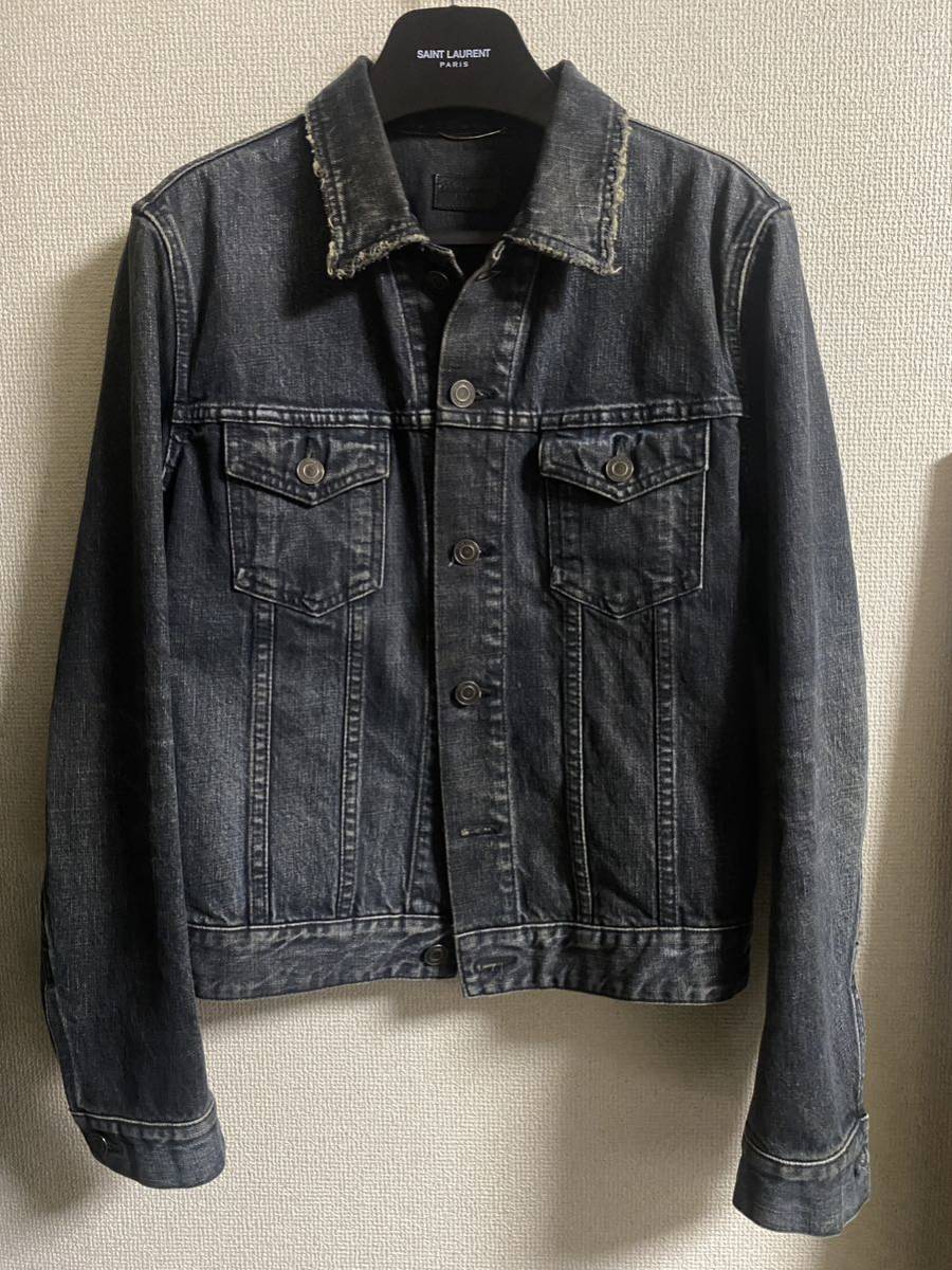 13ss サンローランパリ ブラックデニムジャケット M エディスリマン初期 saint laurent paris by hedi slimane denim jacket_画像1