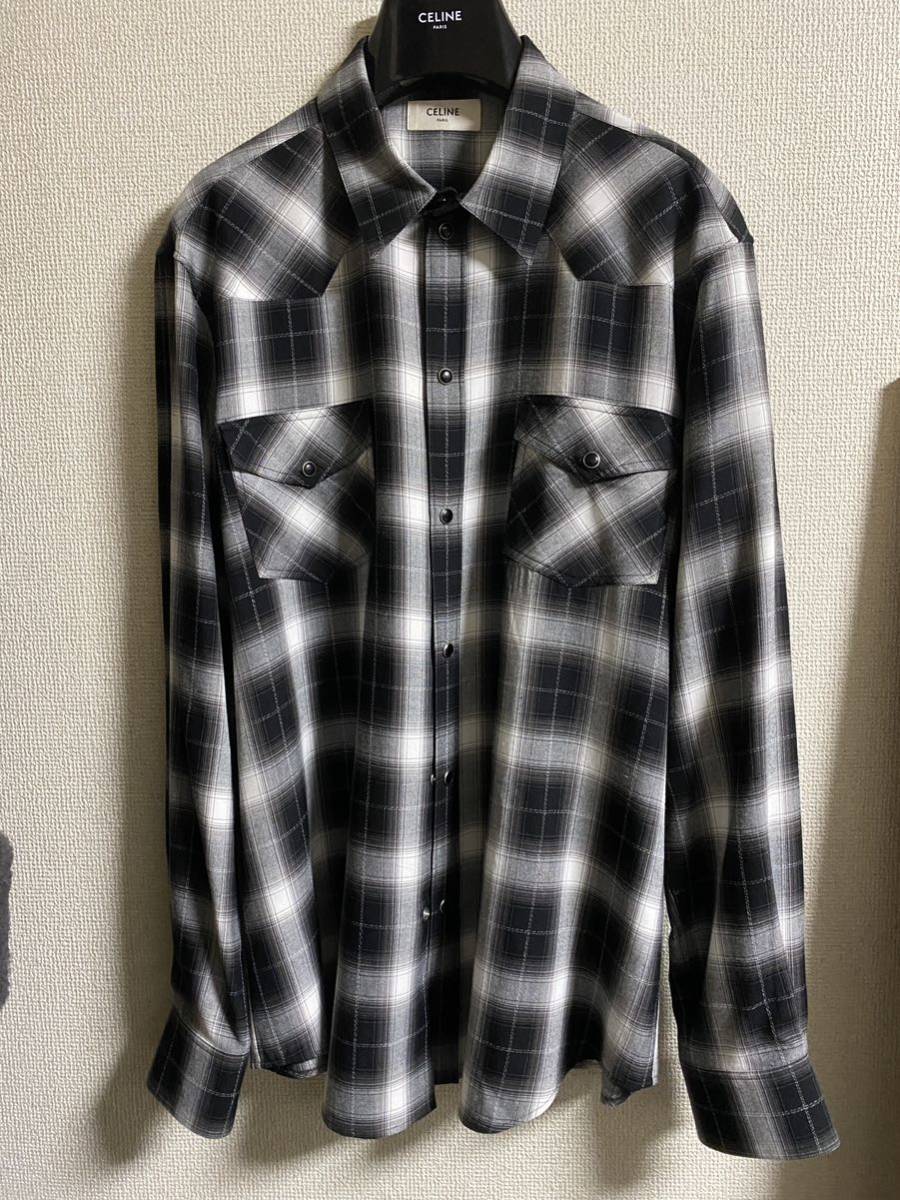 celine 白黒チェックシャツ XXL セリーヌ hedi slimane エディ celine 白黒チェックシャツ XXL セリーヌ hedi slimane エディ
