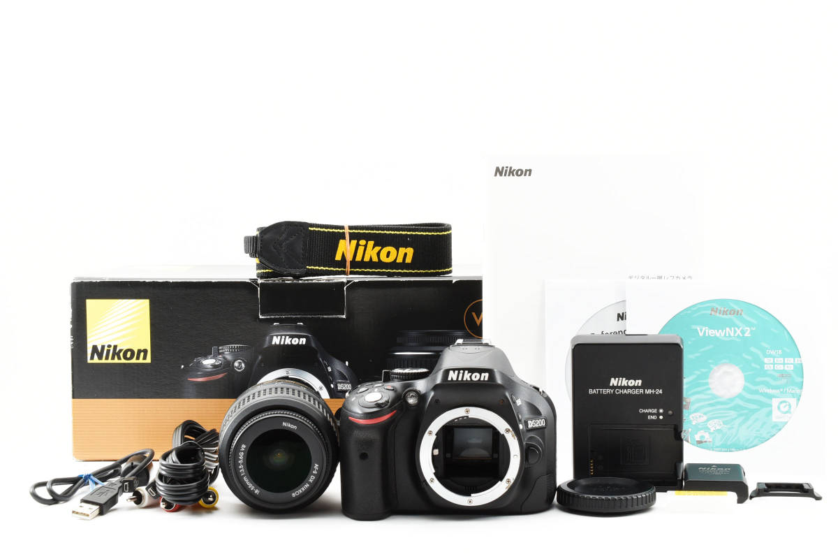 3316 【良品】 Nikon D5200 18-55mm VR Digital SLR CAMERA ニコン デジタル一眼レフカメラ AFズームレンズ 0211