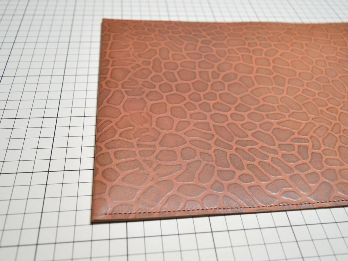  leather * original leather book cover cow leather ( A5 ) 327x210mm 113g F brick color stone tatami type pushed .