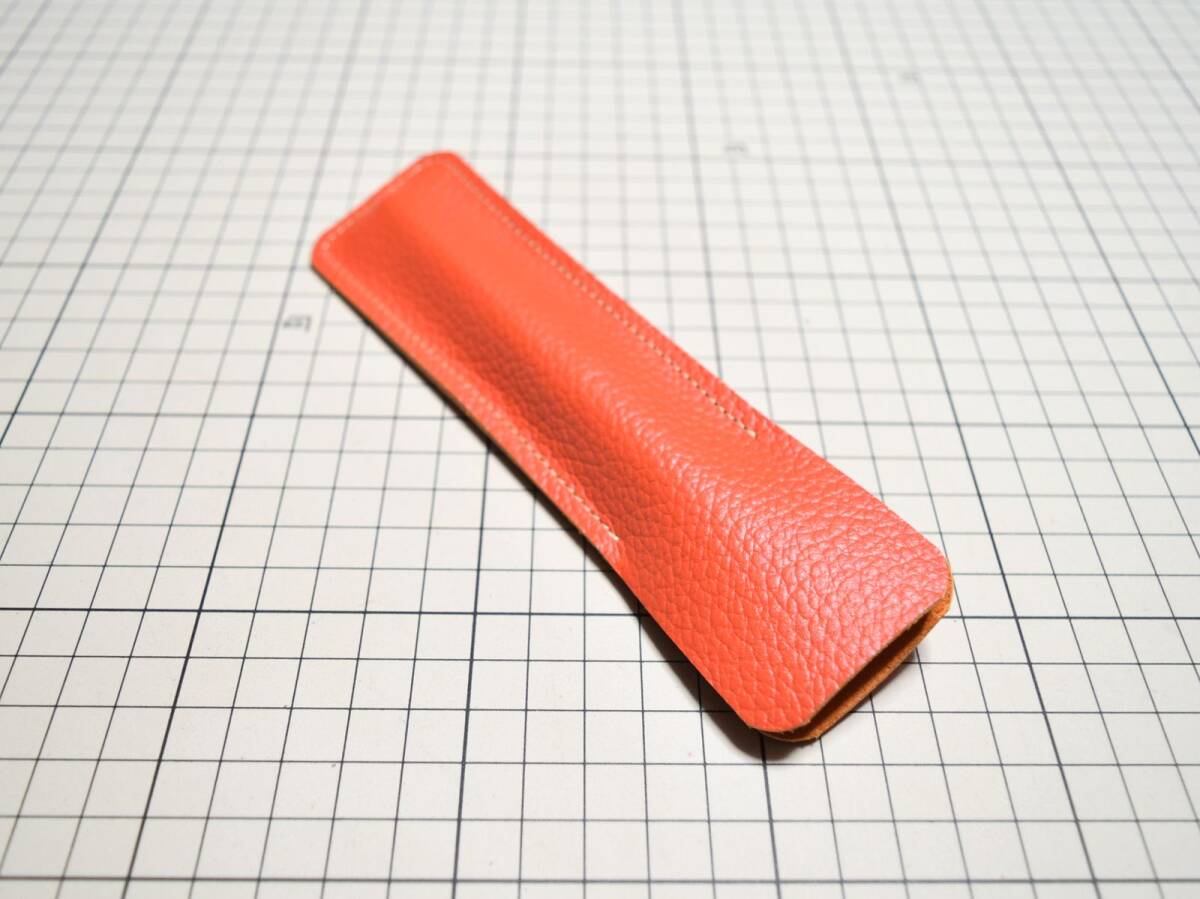  leather * original leather pen case holder independent cow leather 1 pcs for 14g H orange series orange color 