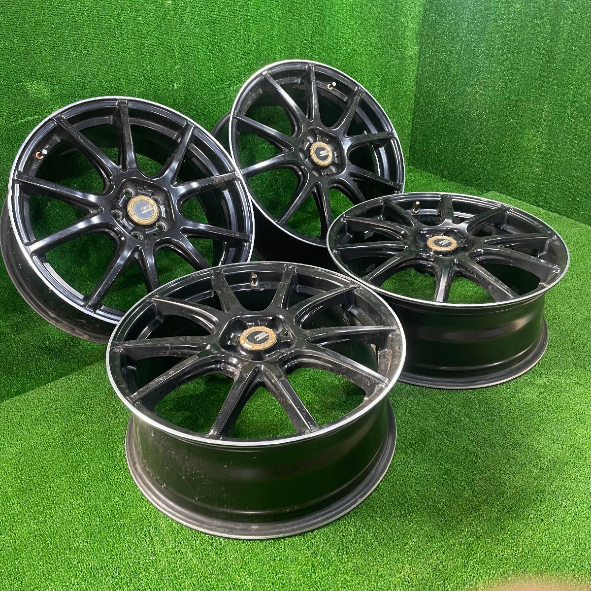 18×7j 5h ＋50 100 FINAL SPEED A-TECH ファイナルスピード エーテック 希少 アルミ ホイール ホイル 18 インチ in 5穴 pcd 4本 菅18-518_画像1
