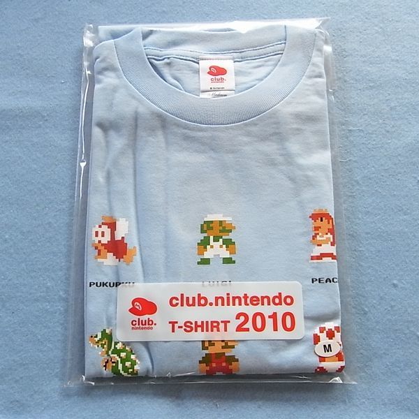 売れ筋介護用品も! クラブニンテンドー ティーシャツ T シャツ 2010 ライトブルー ニンテンドースイッチアクセサリー