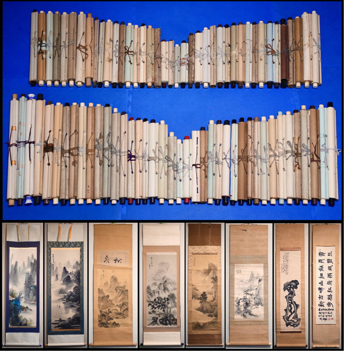 掛軸　大量　80本　書画 「山水 花鳥 人物中国」 いろいろ　まとめて　n5_画像1