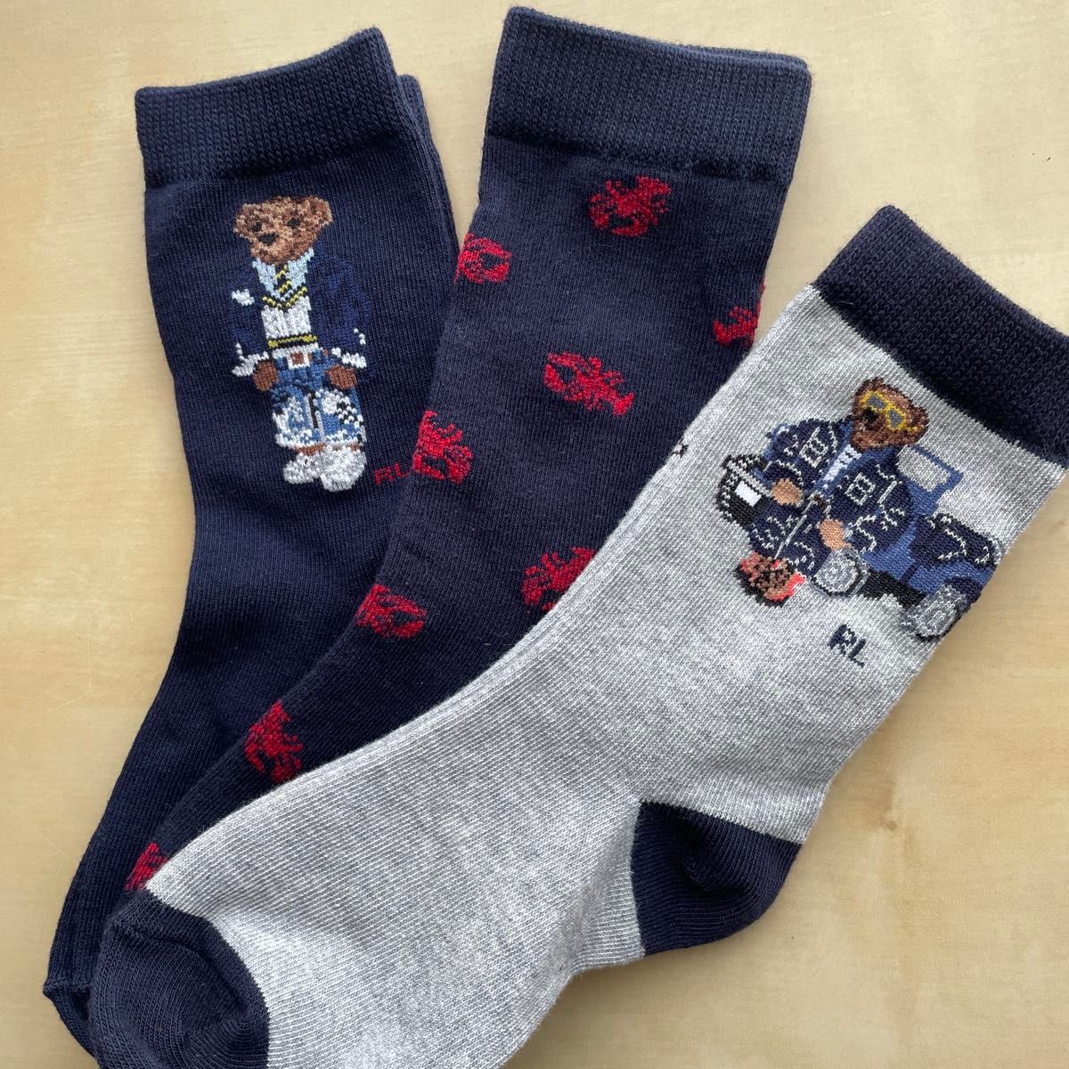 POLO ポロ・ラルフローレン 子供用 ソックス17〜19cm 3足セット、新品 POLO ポロ・ラルフローレン 子供用 ソックス17〜19cm 3足セット、新品