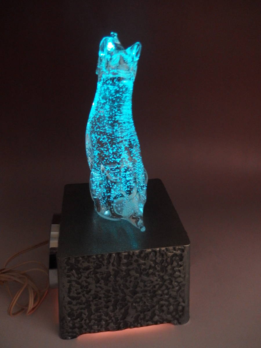 マルティグラス  Multi Glass  置時計 色変化 犬 ガラス置物  硝子細工  日本製の画像5