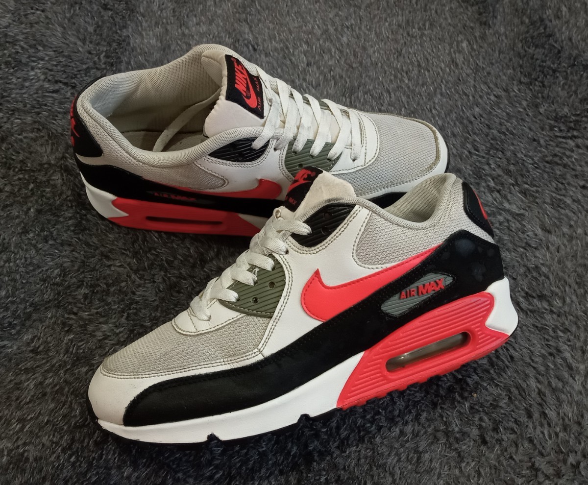 H22【特価/Used/完売モデル】NIKE AIR MAX 90 ESSENTIAL WHITE RED BLACK/Jordan sb force atmos AIRMAX dunk acg supreme 1 2 4 95 97 90 _画像10