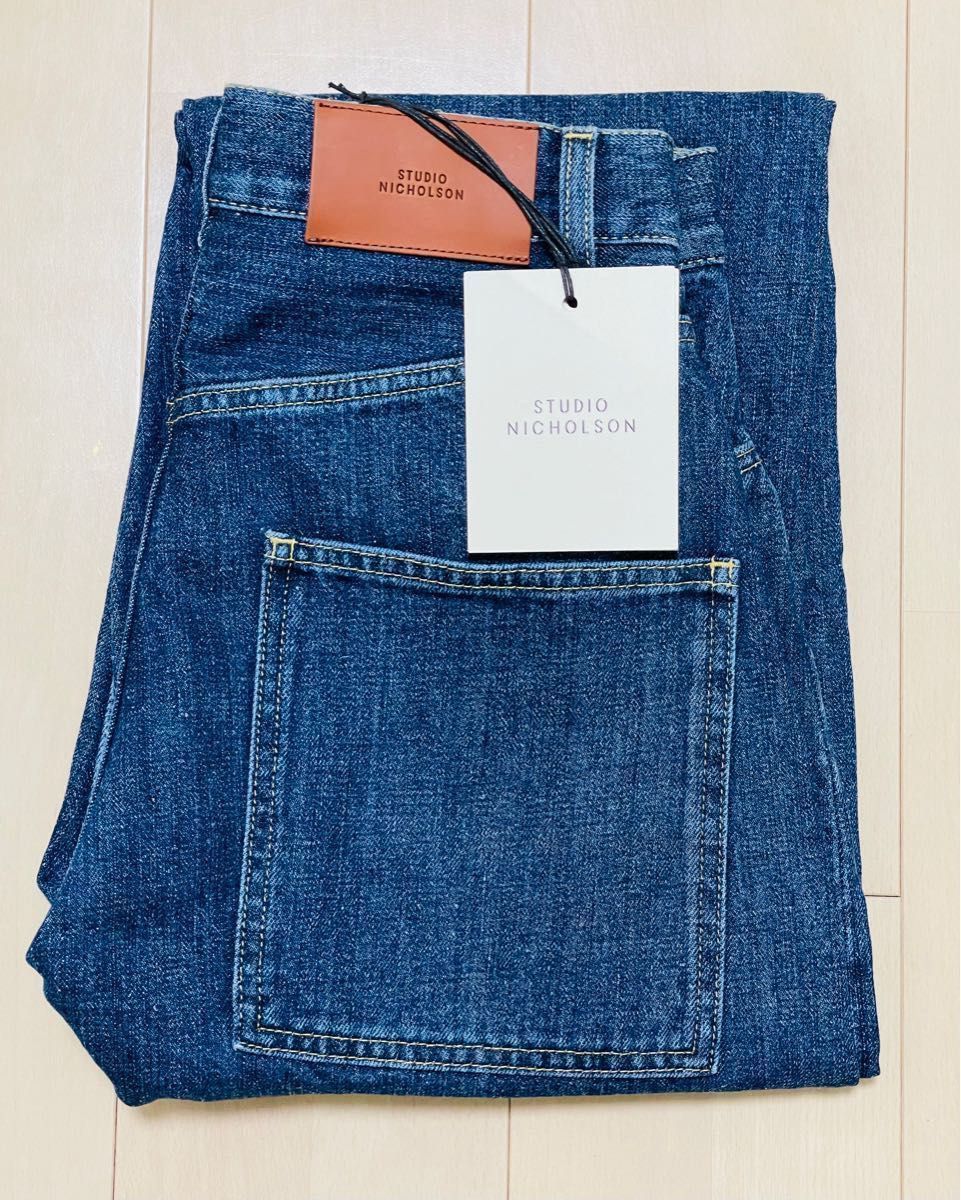 【タグ有り・新品】STUDIO NICHOLSON 5P デニムパンツ サイズ0 スタジオ ニコルソン インディゴ 定価5.3万 【タグ有り・新品】STUDIO NICHOLSON 5P デニムパンツ サイズ0 スタジオ ニコルソン インディゴ 定価5.3万
