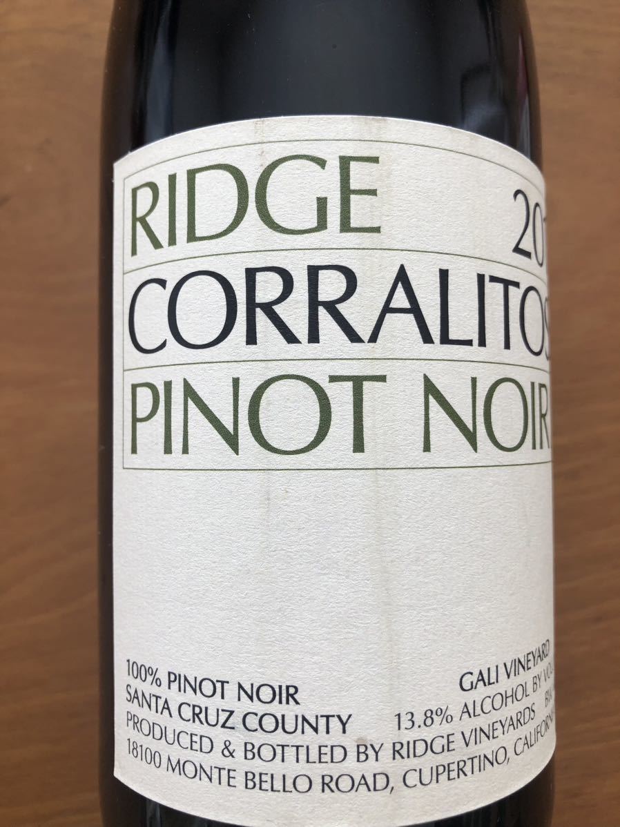 RIDGEリッジ ワイン　2018 CORRALITOS PINOT NOIR_画像3