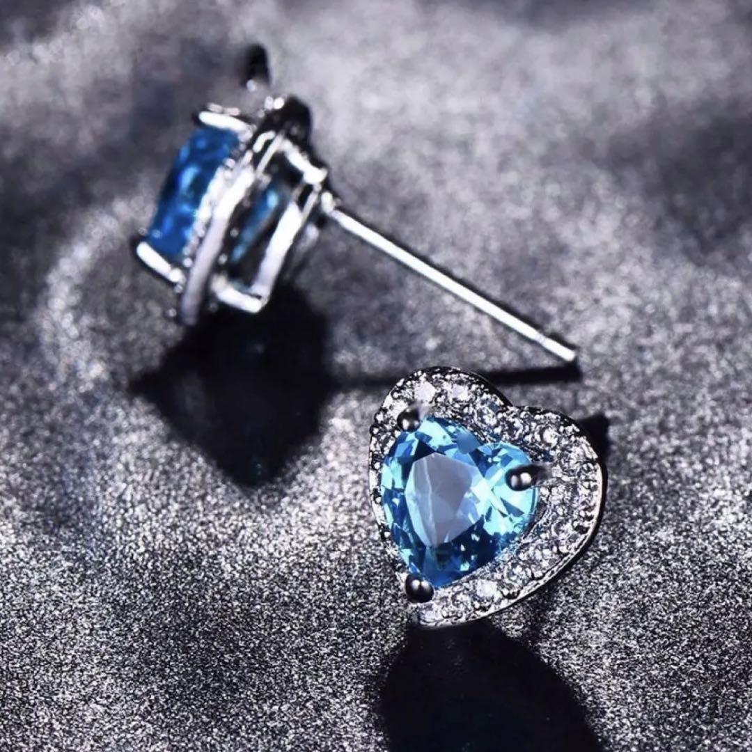 ハートピアス レディース アクセサリー ブルー ジルコニア ハートピアス レディース アクセサリー ブルー ジルコニア