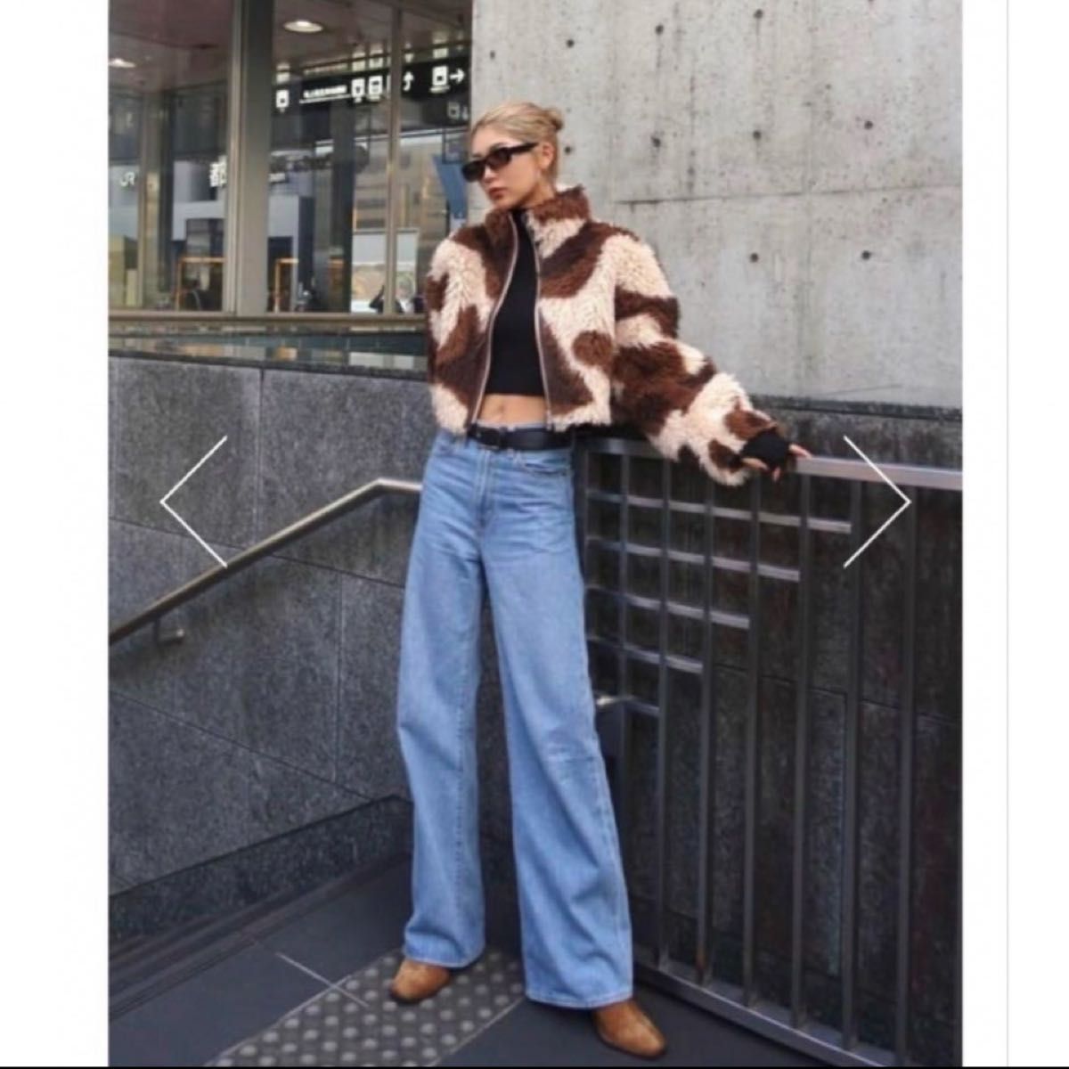 にこるん着用 SLY LIGHT CROP BOA ブルゾン カウ柄 今季完売品 にこるん着用 SLY LIGHT CROP BOA ブルゾン カウ柄 今季完売品