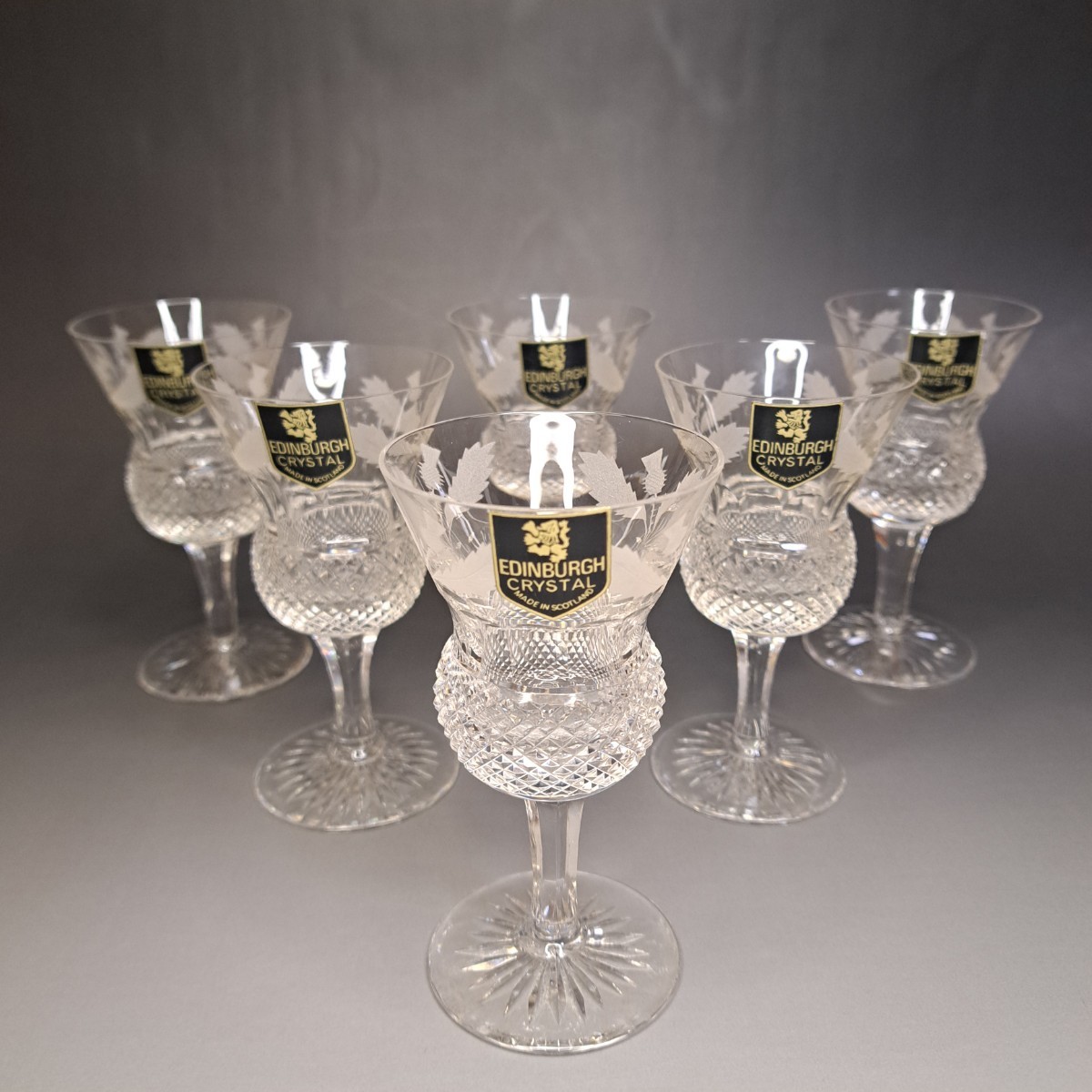 【貴重な未使用品】エジンバラクリスタル シスル Edinburgh Crystal グラス6客セット
