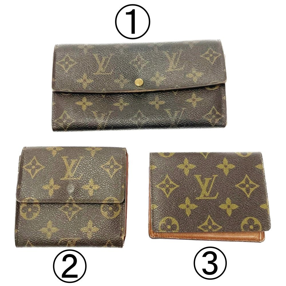 【ジャンク】 LOUIS VUITTON ルイ・ヴィトン モノグラム PVC 財布 3点セット ブラウン 197536 長財布_画像1