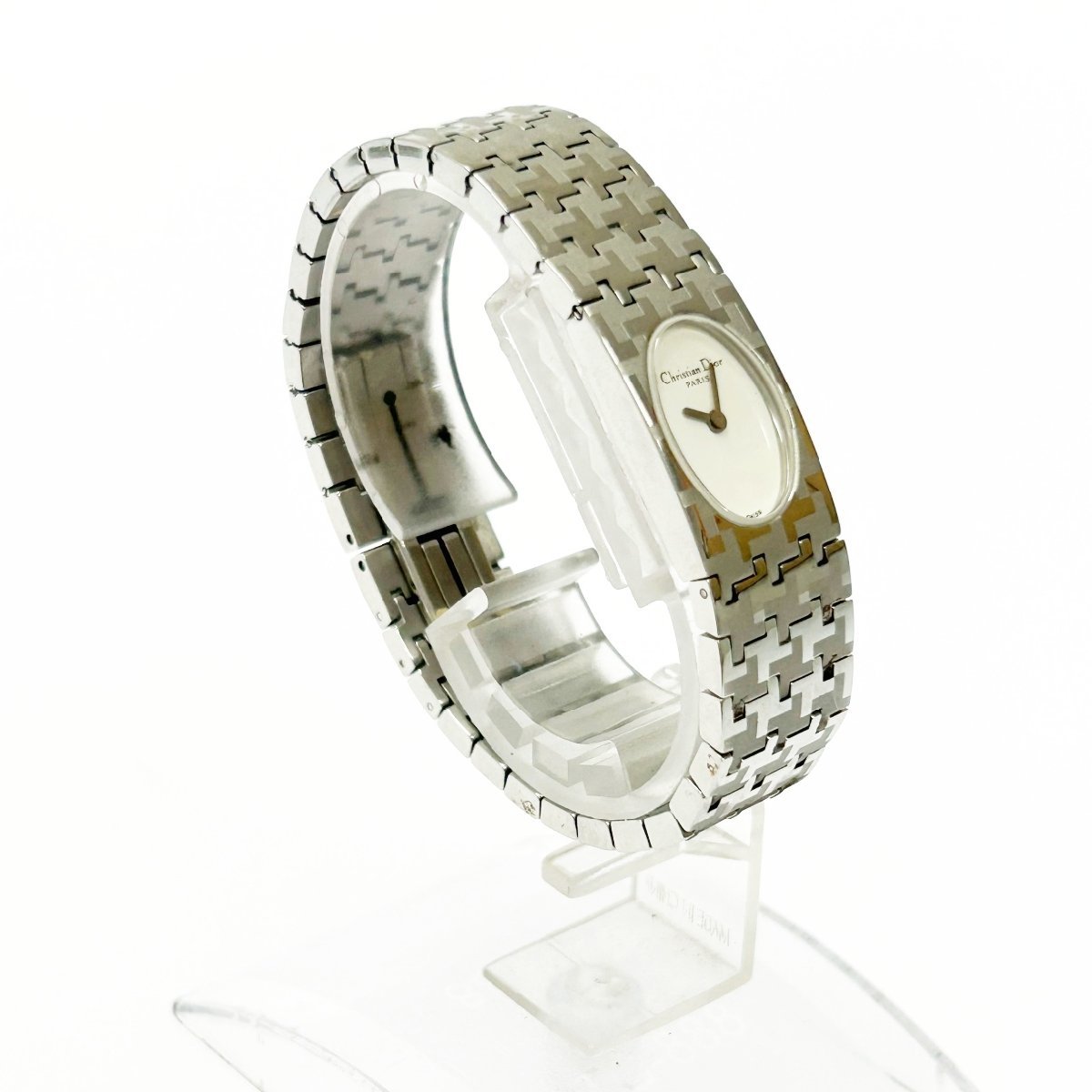 【1円スタート】Christian Dior クリスチャンディオール D70-100 ミスディオール SS ホワイト文字盤 QZ レディース腕時計 ジャンク 244237_画像3