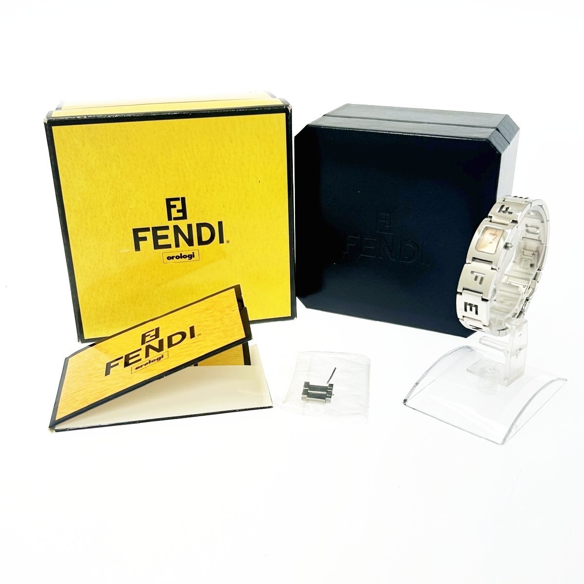 【1円スタート】【箱付き】FENDI フェンディ 3150L ステラ SS オレンジ系文字盤 クオーツ レディース腕時計 244188_画像8