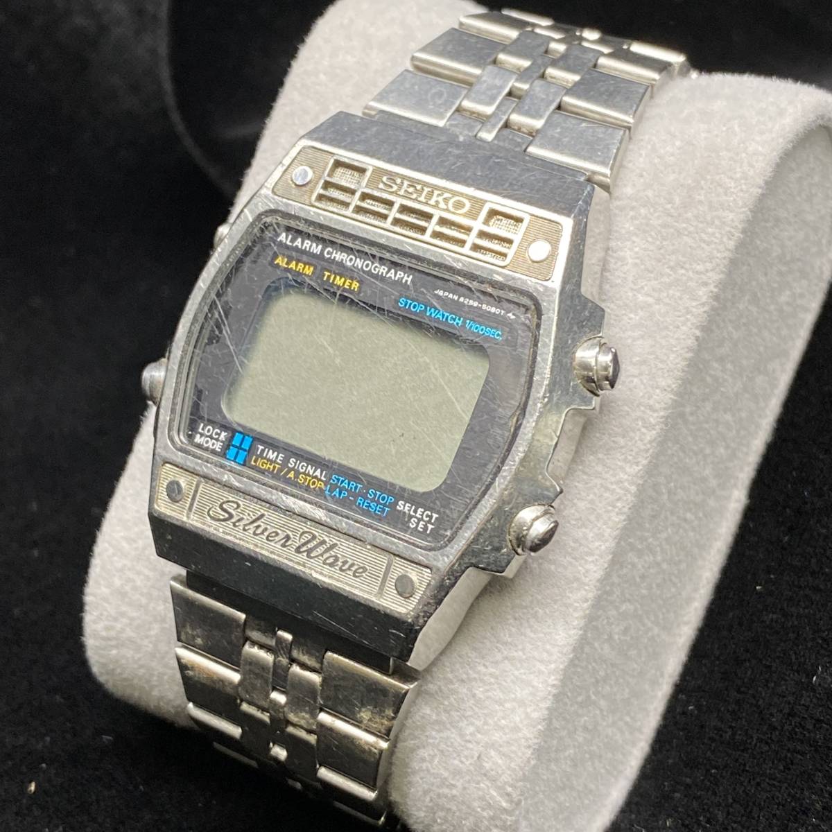 1円～ 6T50390124 SEIKO セイコー Silverwave シルバーウェーブ デジタル A259-5090 QZ クォーツ SS メンズ 腕時計 動作未確認 現状品_画像1