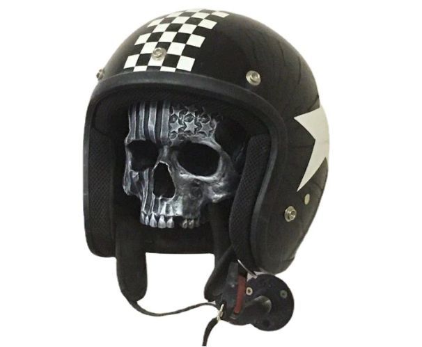 [ новый товар * быстрое решение ]#1 мотоцикл Harley Skull шлем вешалка держатель орнамент настоящий каркас череп 