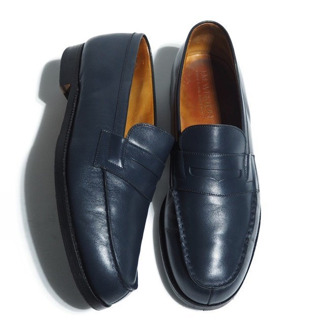 K1505R43 #J.M. WESTON JM J M waist n# 180signi tea - Loafer shoes navy 8E/29cm dress shoes navy blue 
