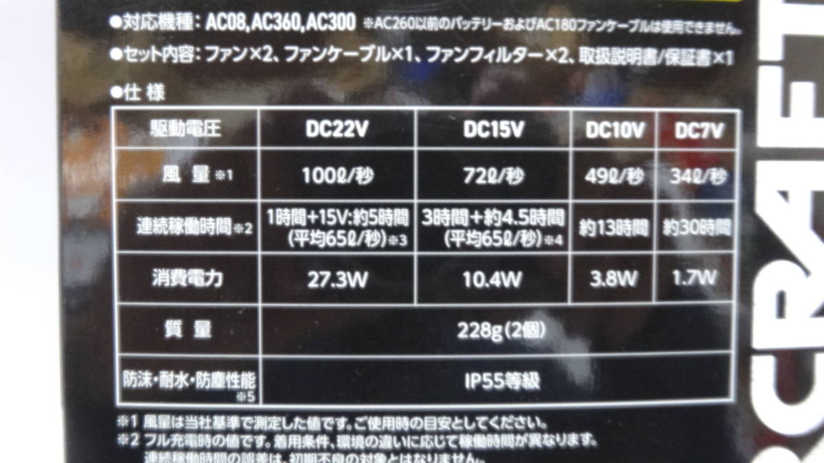 バートル　AC08-1　ファンユニット(空調服専用）　2024年版新商品　ブラック　５９００円（税込み）_画像2