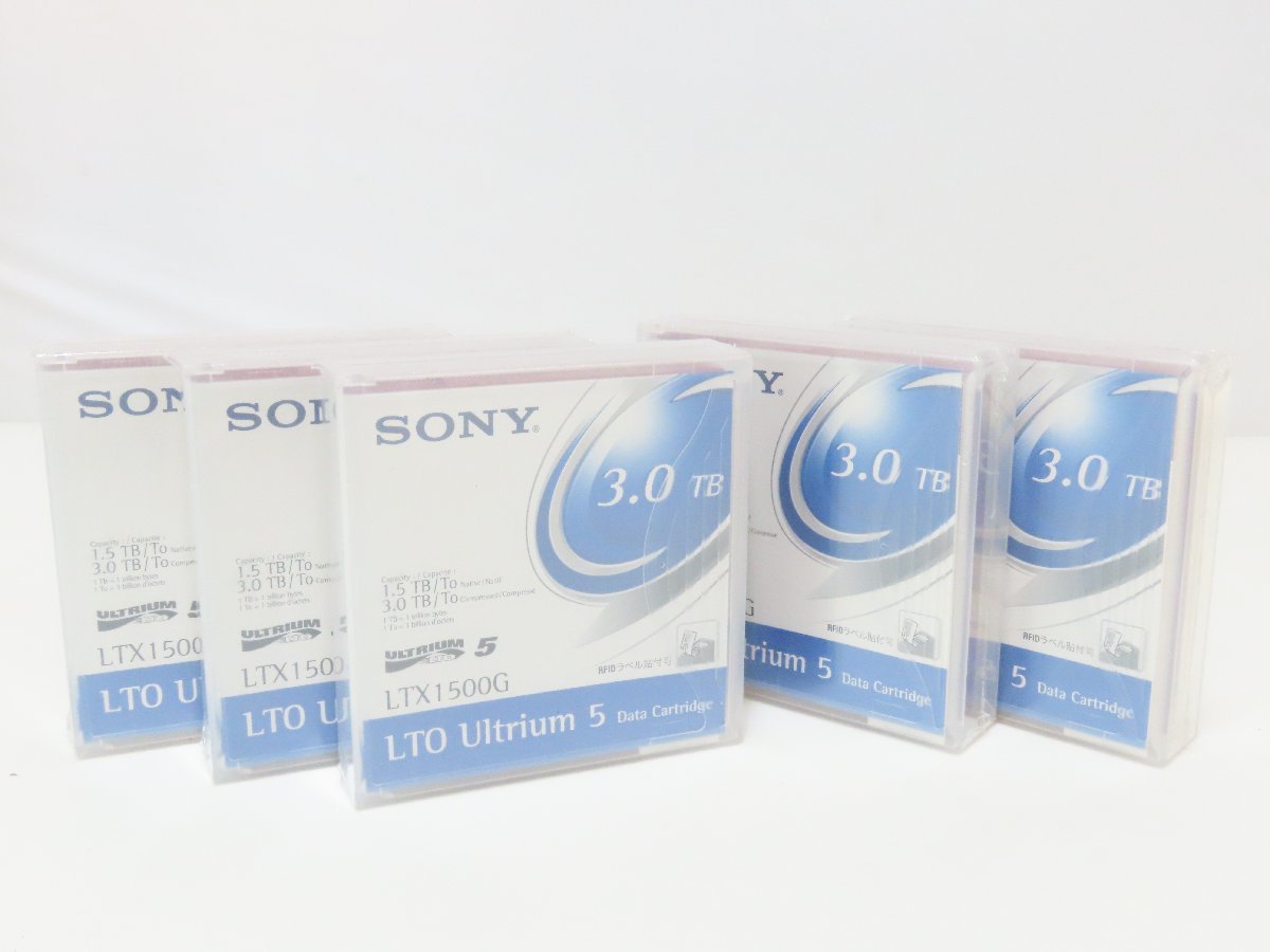 60☆未使用　SONY LTO Ultrium5 1.5TB/3.0TB データカートリッジ LTX1500GR 5ケまとめて◆0112-424_画像1