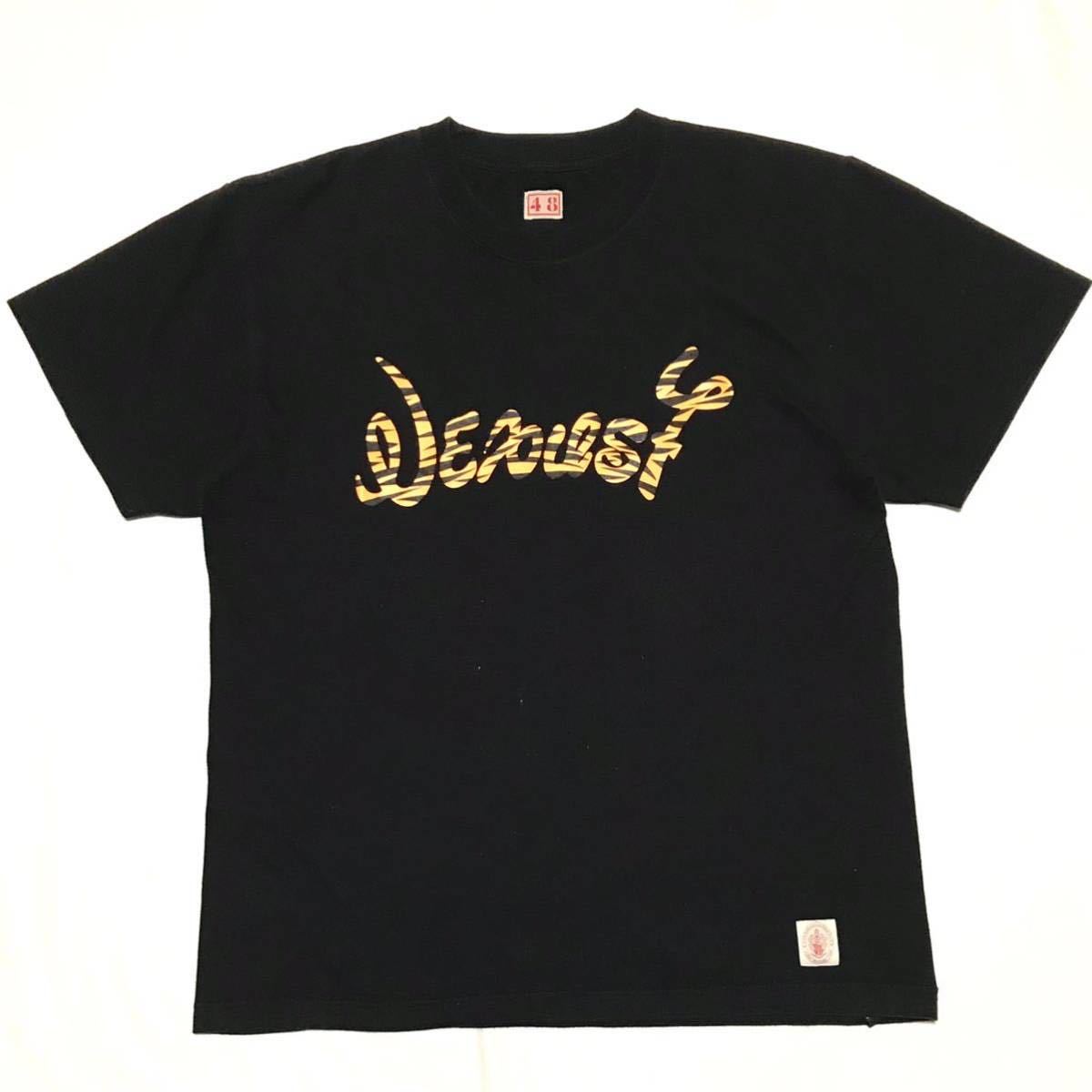 【NEXUSⅦ】ネクサス7 タイガーロゴ グラフィック Tシャツ メンズ48/L ブラック 黒 コットン 半袖Tee トラ 両面プリント USED 古着 正規品の画像1